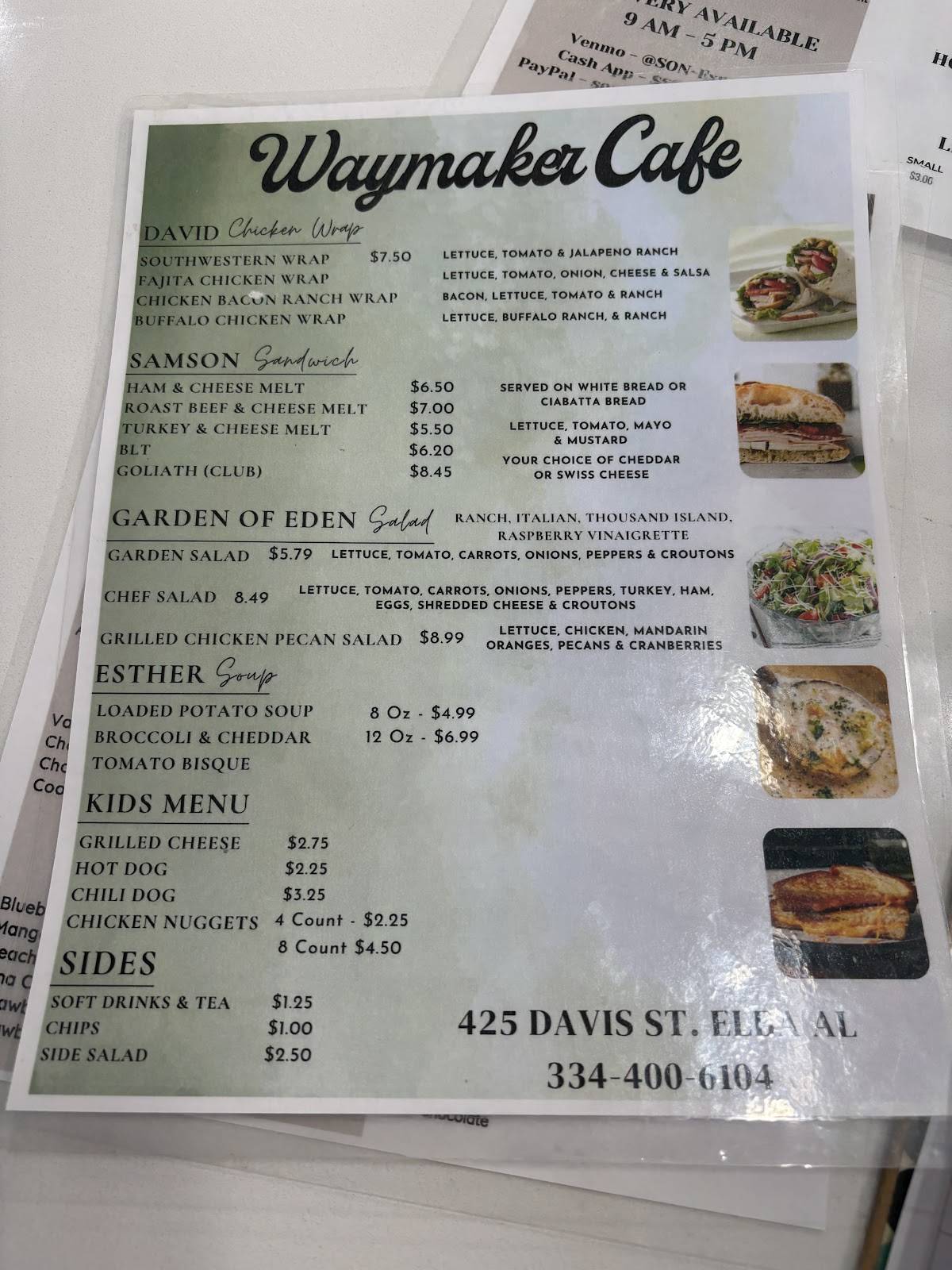 Waymaker Cafè меню