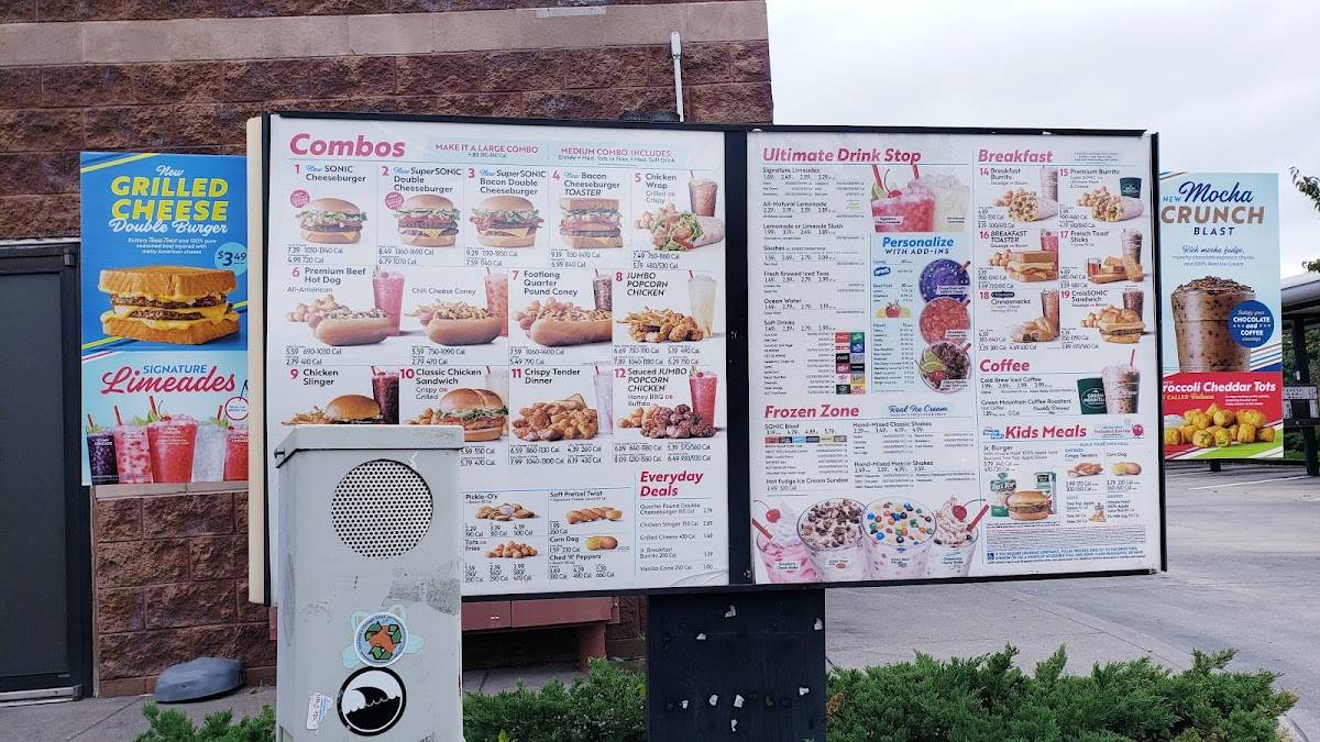 Sonic Drive-In меню