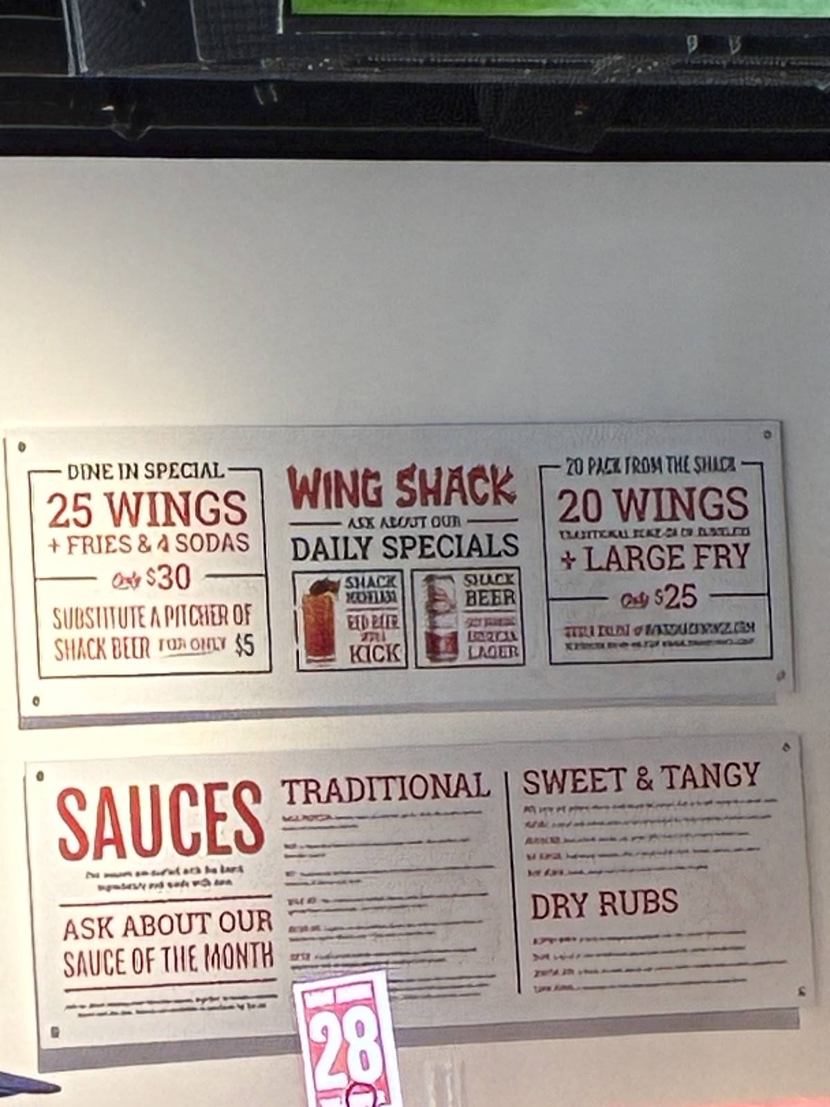 Wing Shack меню