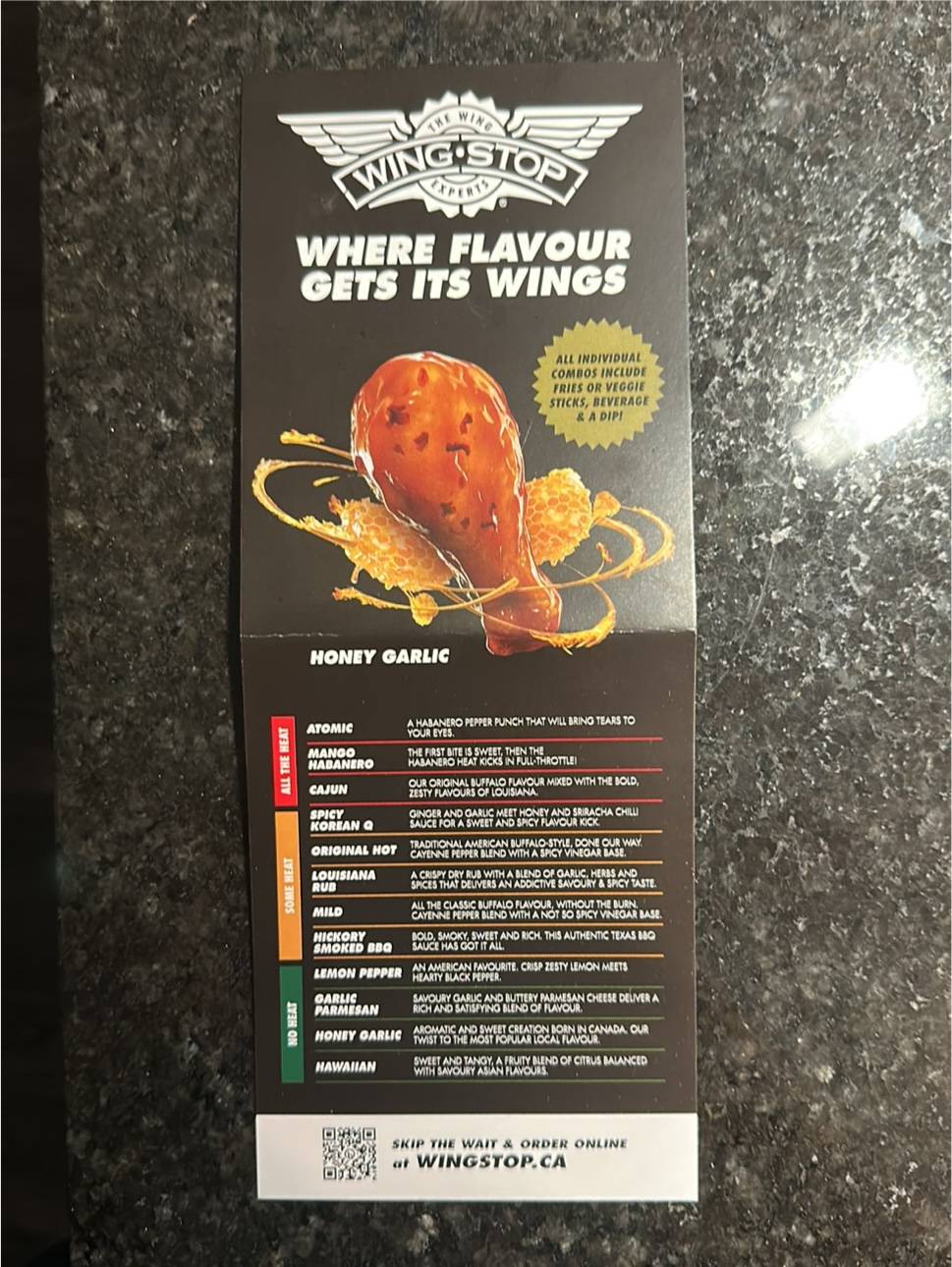 Wingstop меню