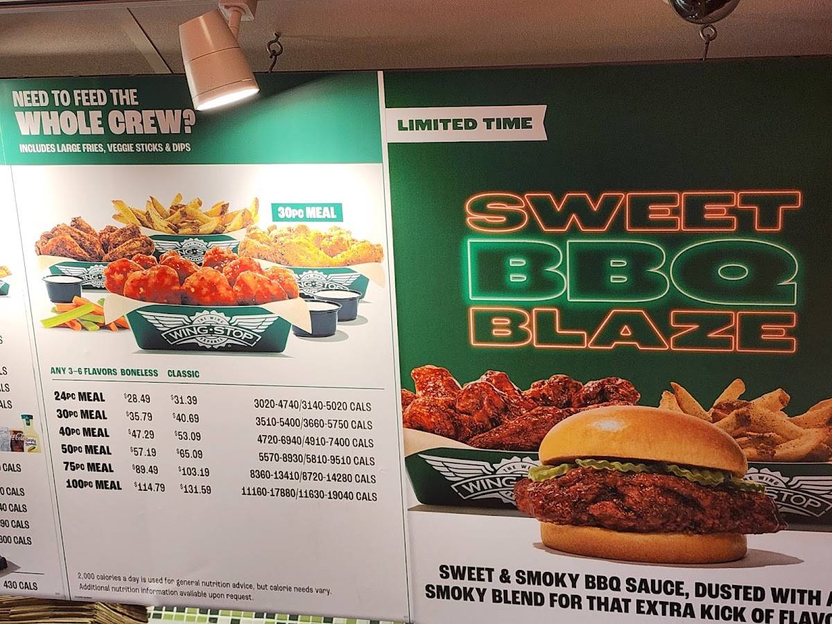 Wingstop меню