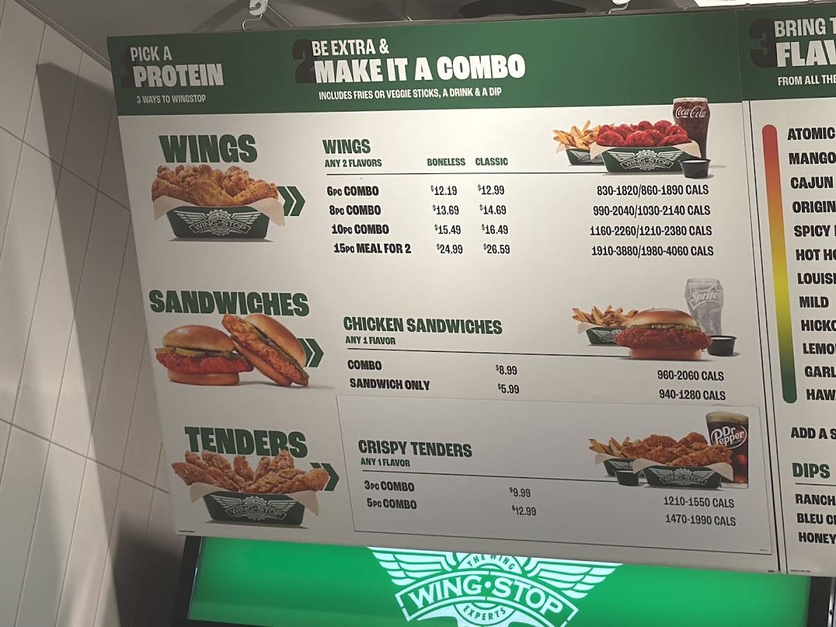 Wingstop меню