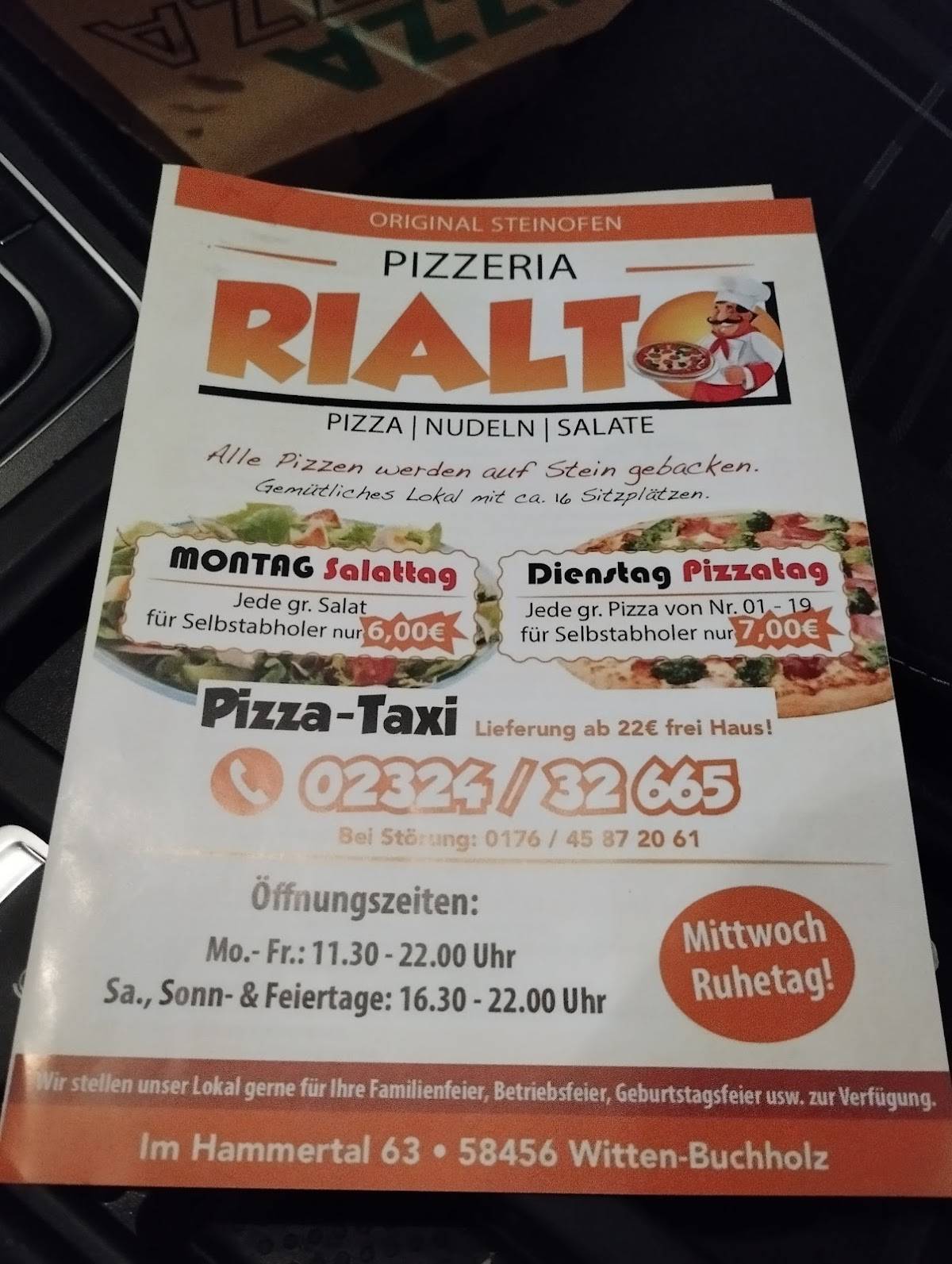 Pizzeria Rialto меню