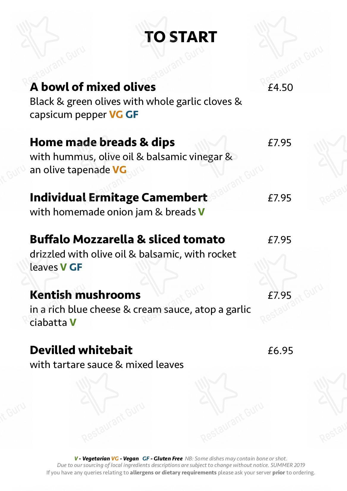 Wine Menu паба и бара The Woolpack Hotel