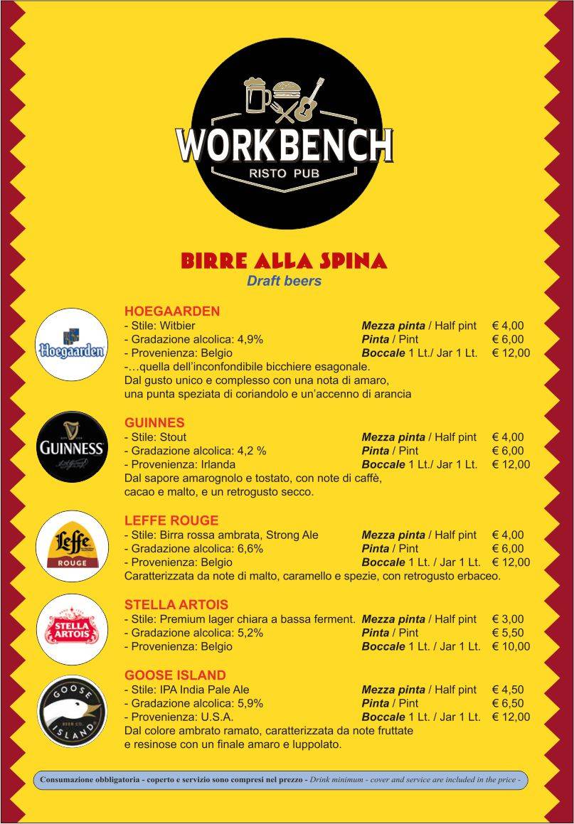 Workbench RistoPub меню
