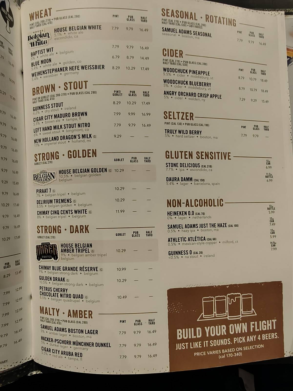 Yard House меню