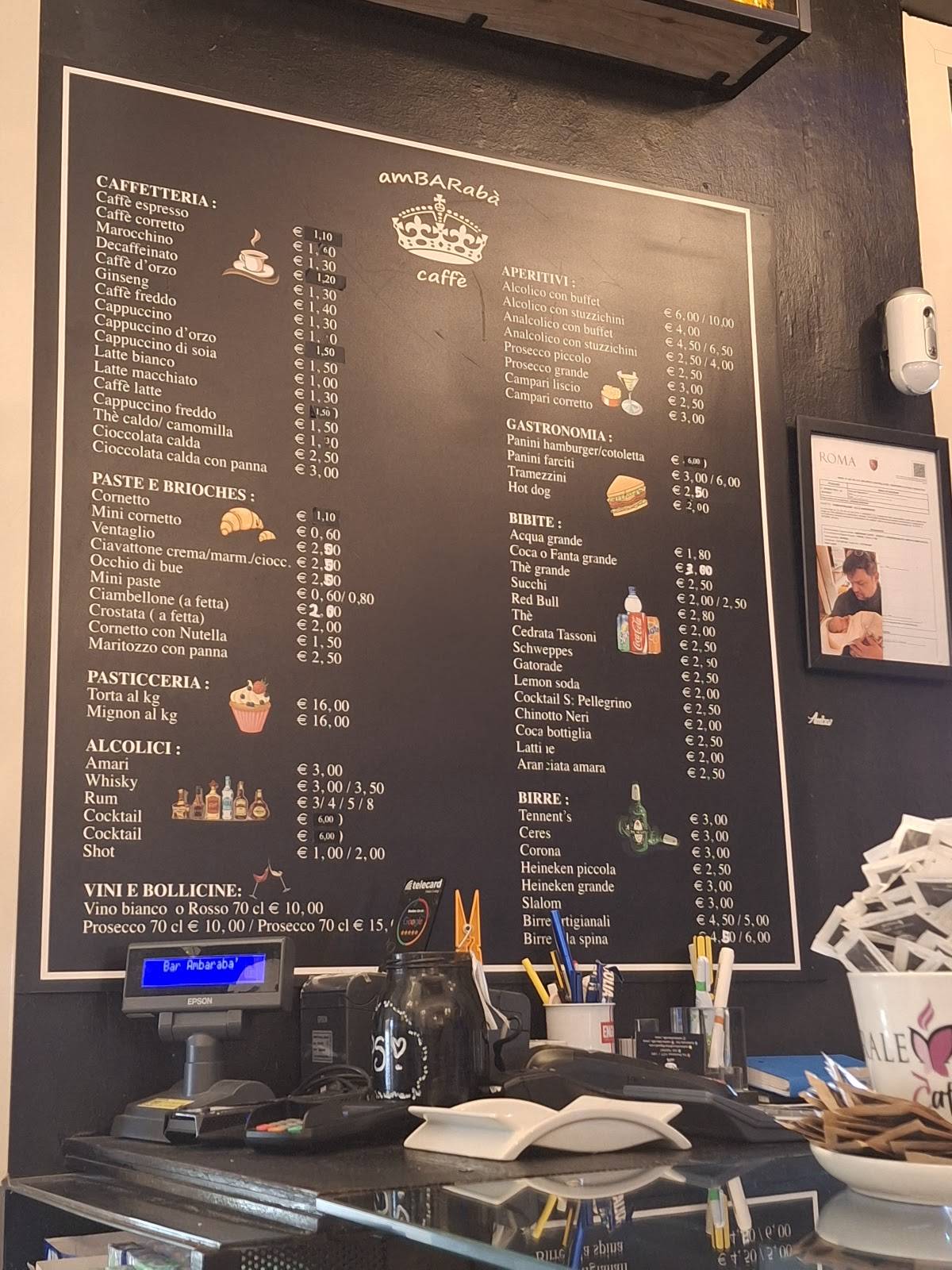 amBARabà caffe' trattoria меню