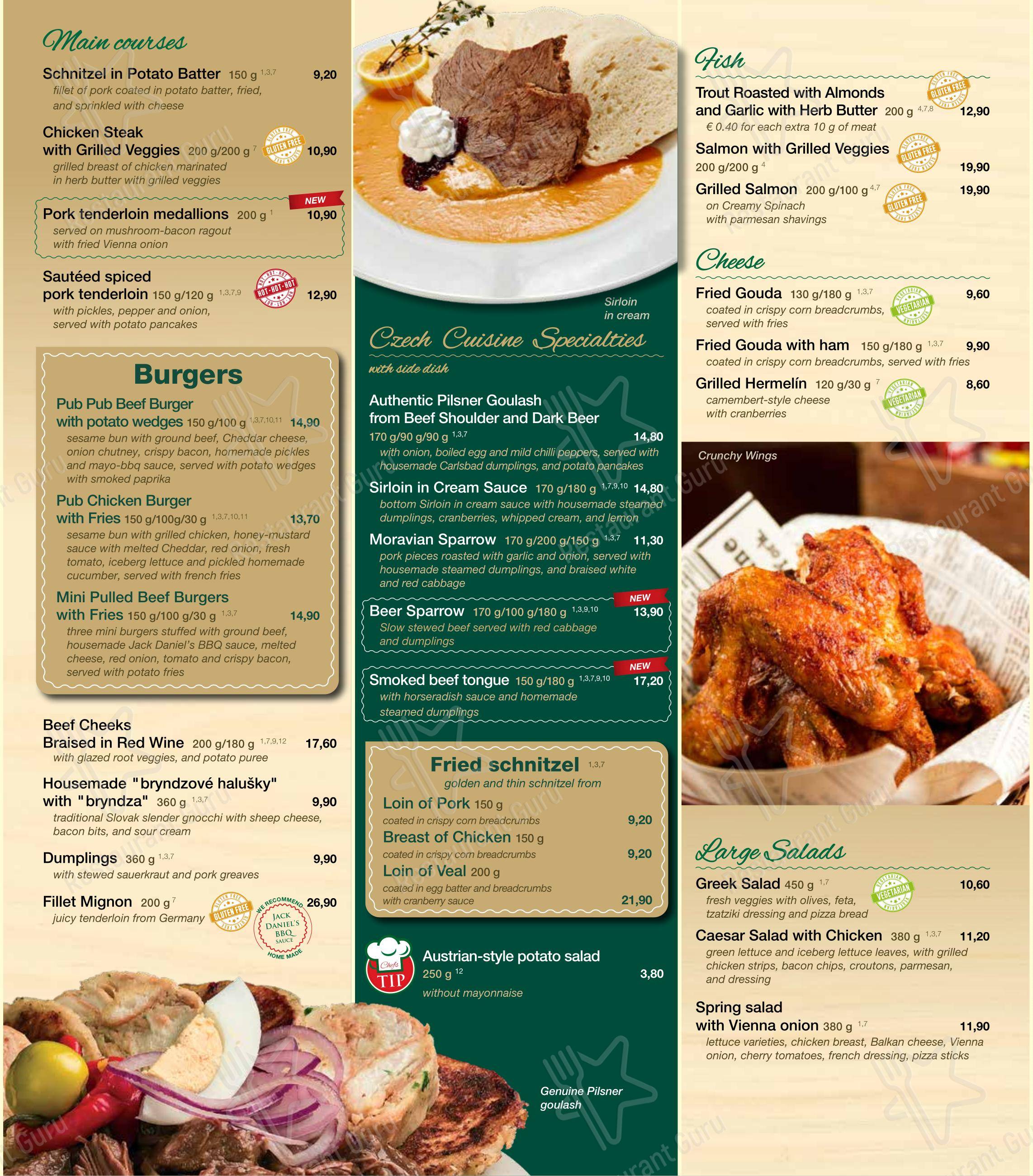 Dinner Menu ресторана Andiamo в Праге