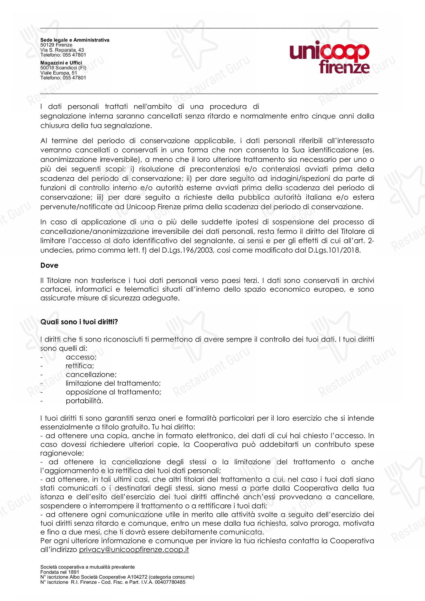 Bar menu паба и бара Bar Code в Флоренции