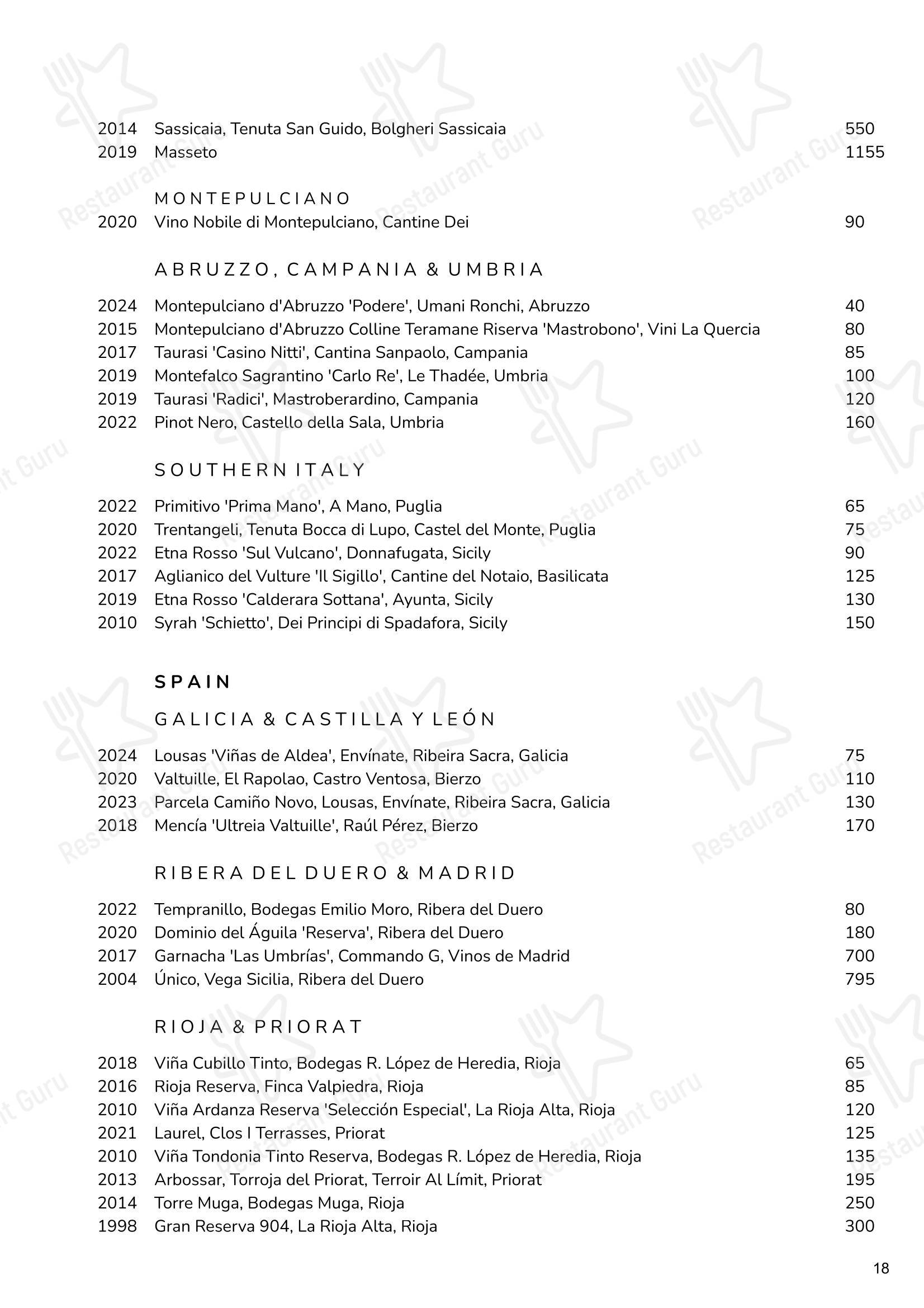 Cornus в Лондоне - Restaurant Menu