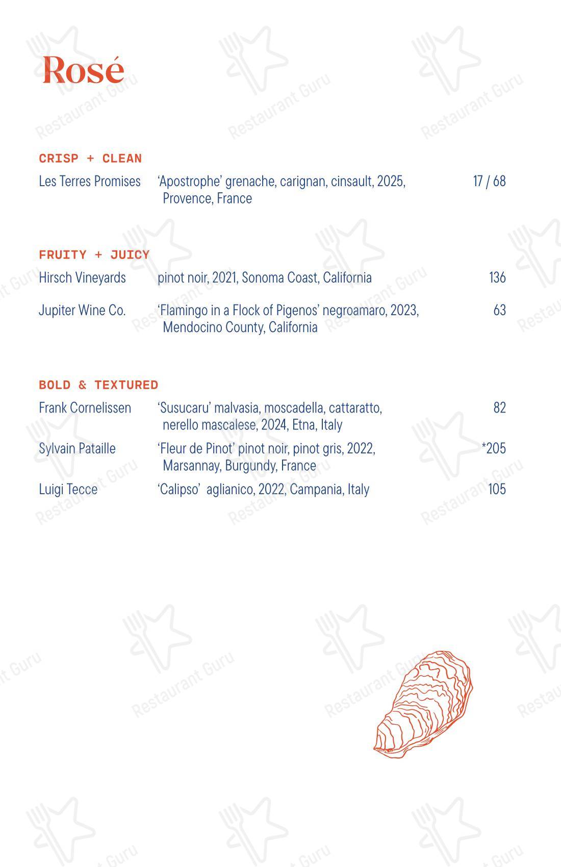 Este в Остине - Wine Menu