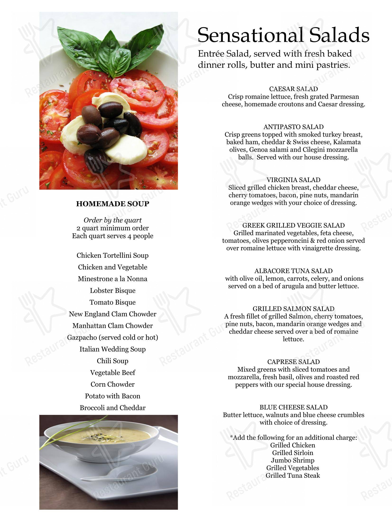 Меню ресторана Merone's Catering