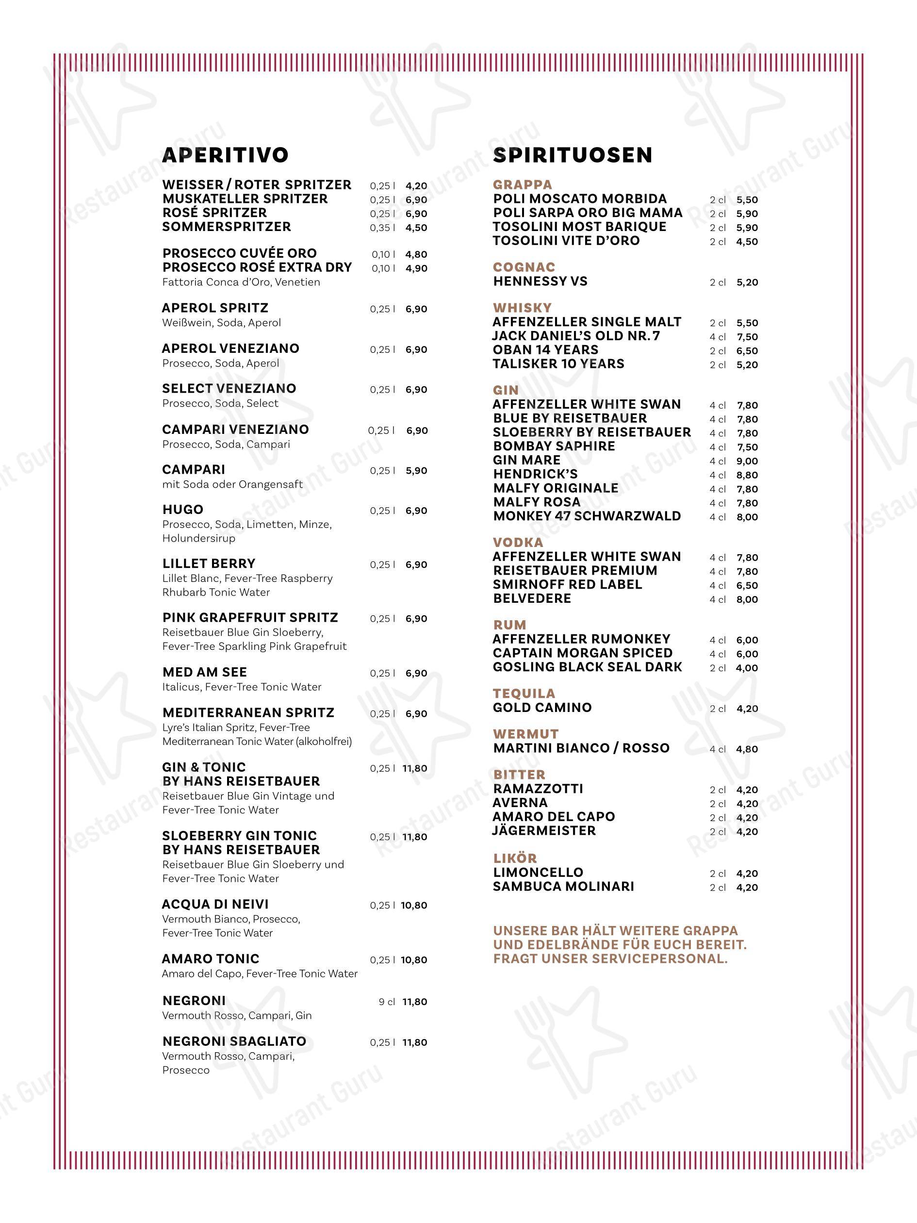 Основное меню десерта SURACE Ristorante LentiaCity в Линце