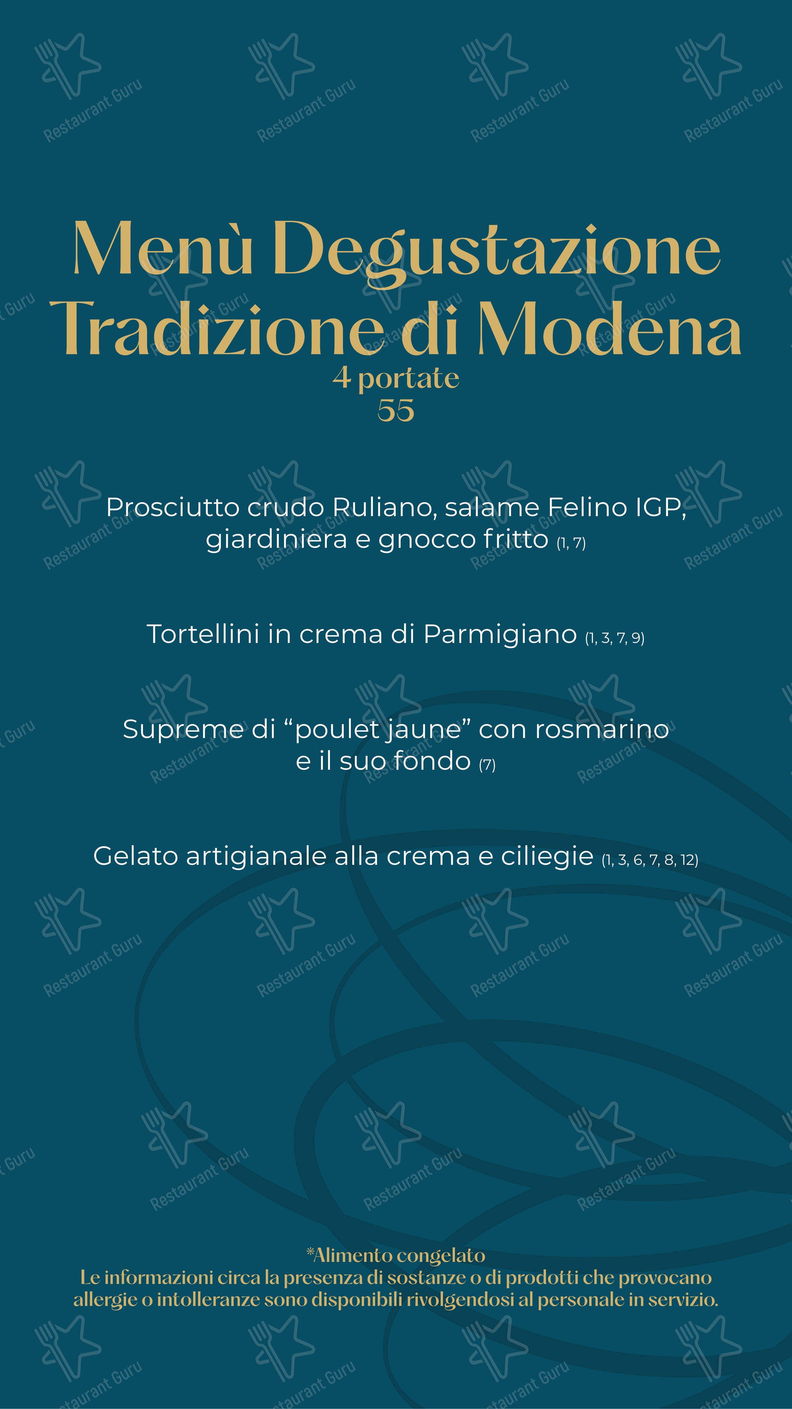 菜单 ресторана SottoLuce - Ristorante в Модене