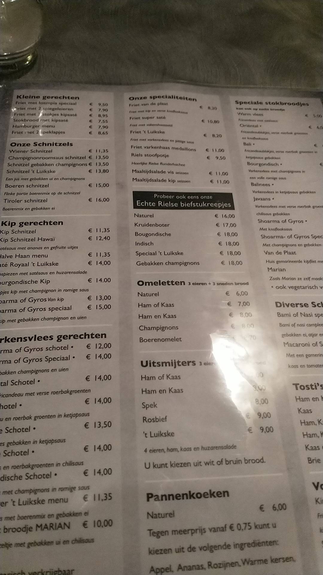 't Luikske меню