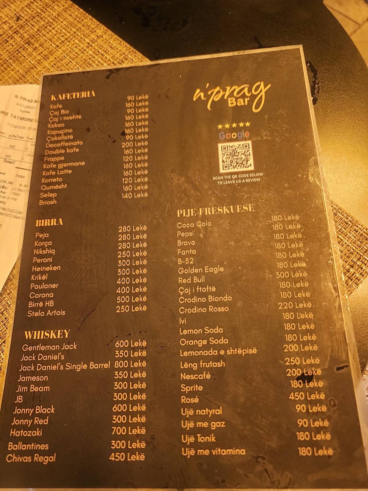 n' prag меню