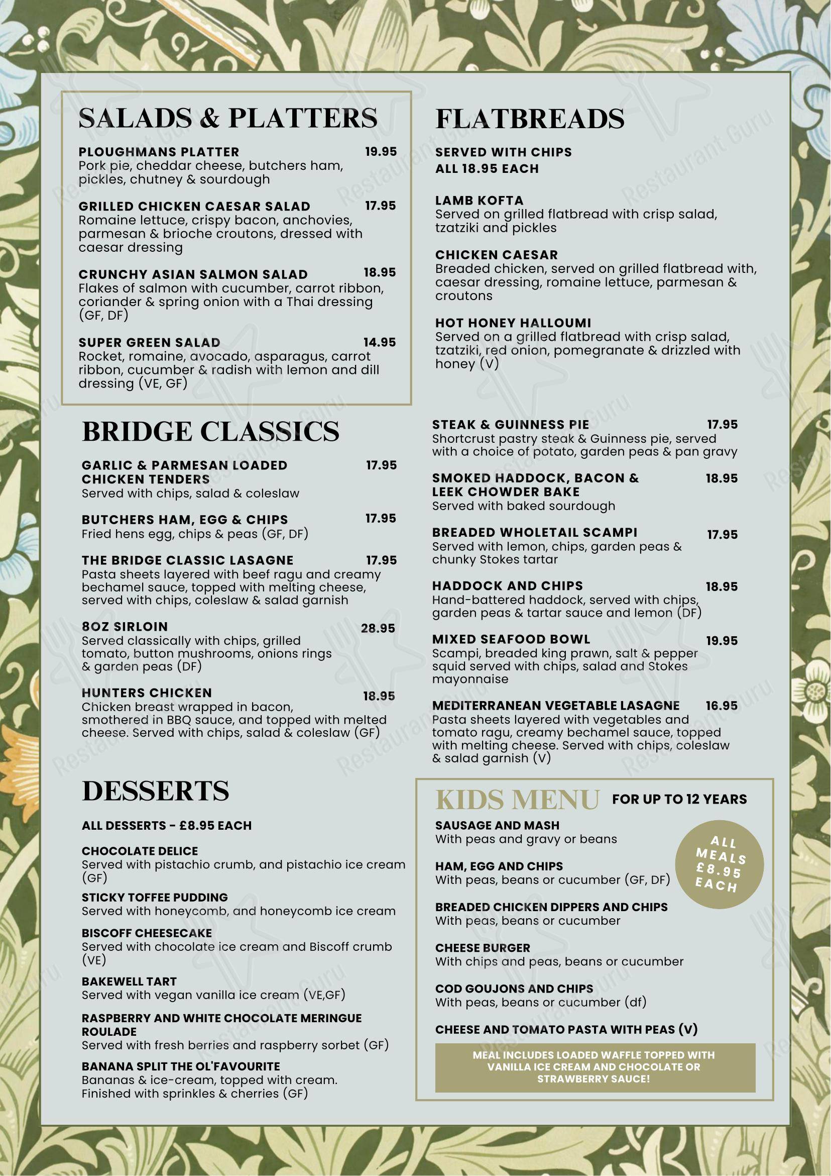 Acle Bridge Inn в Акле - Меню напитков