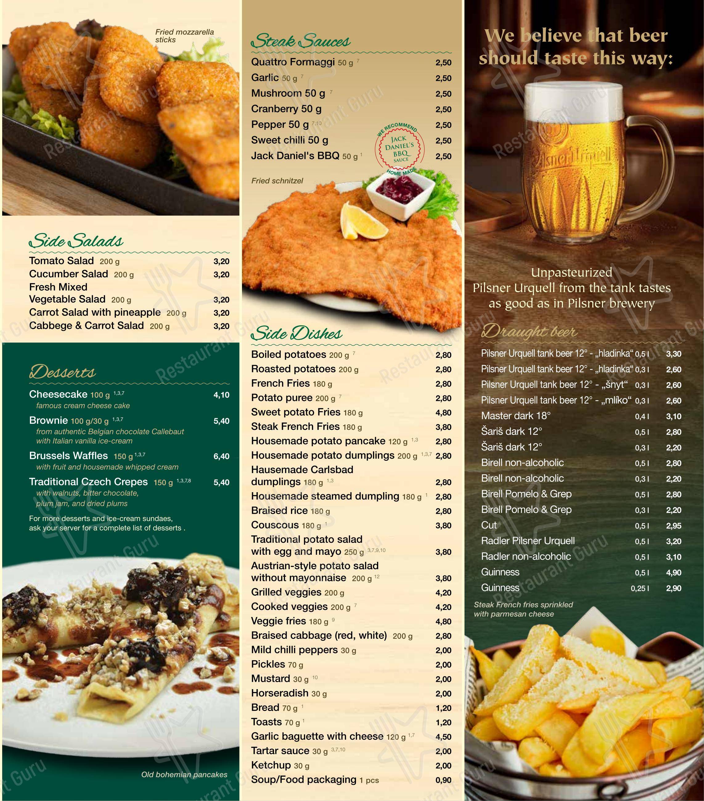Andiamo в Праге - Dinner Menu
