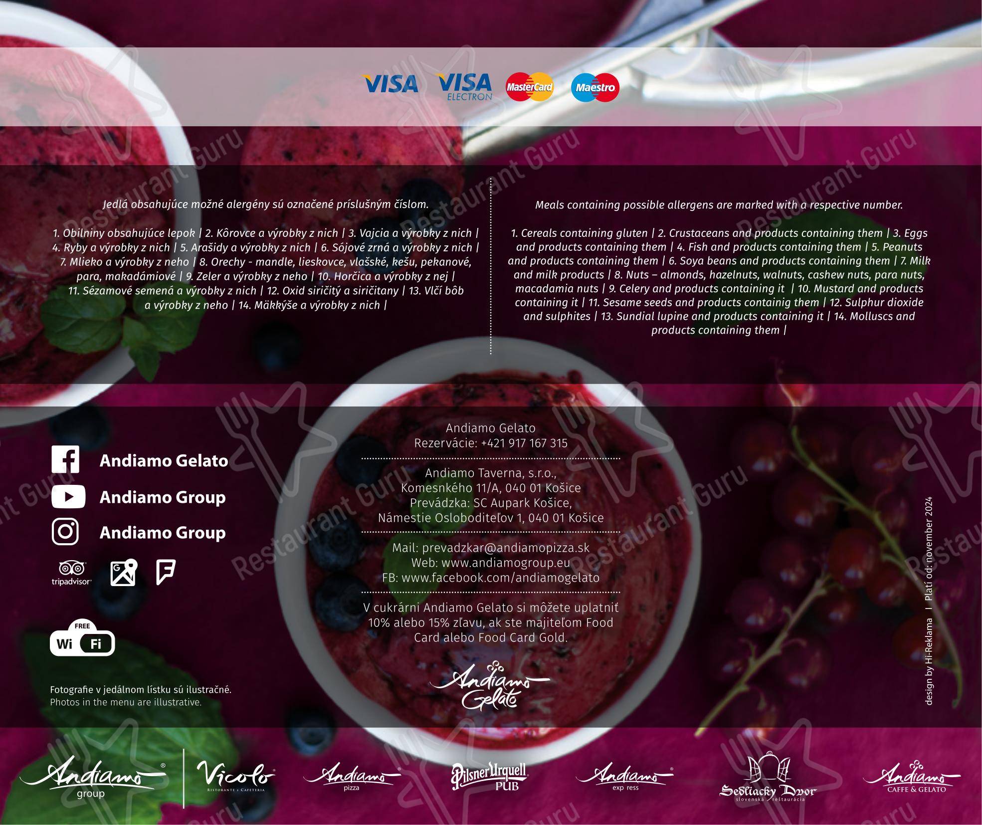 Andiamo в Праге - Boronia Catering Menu Pack