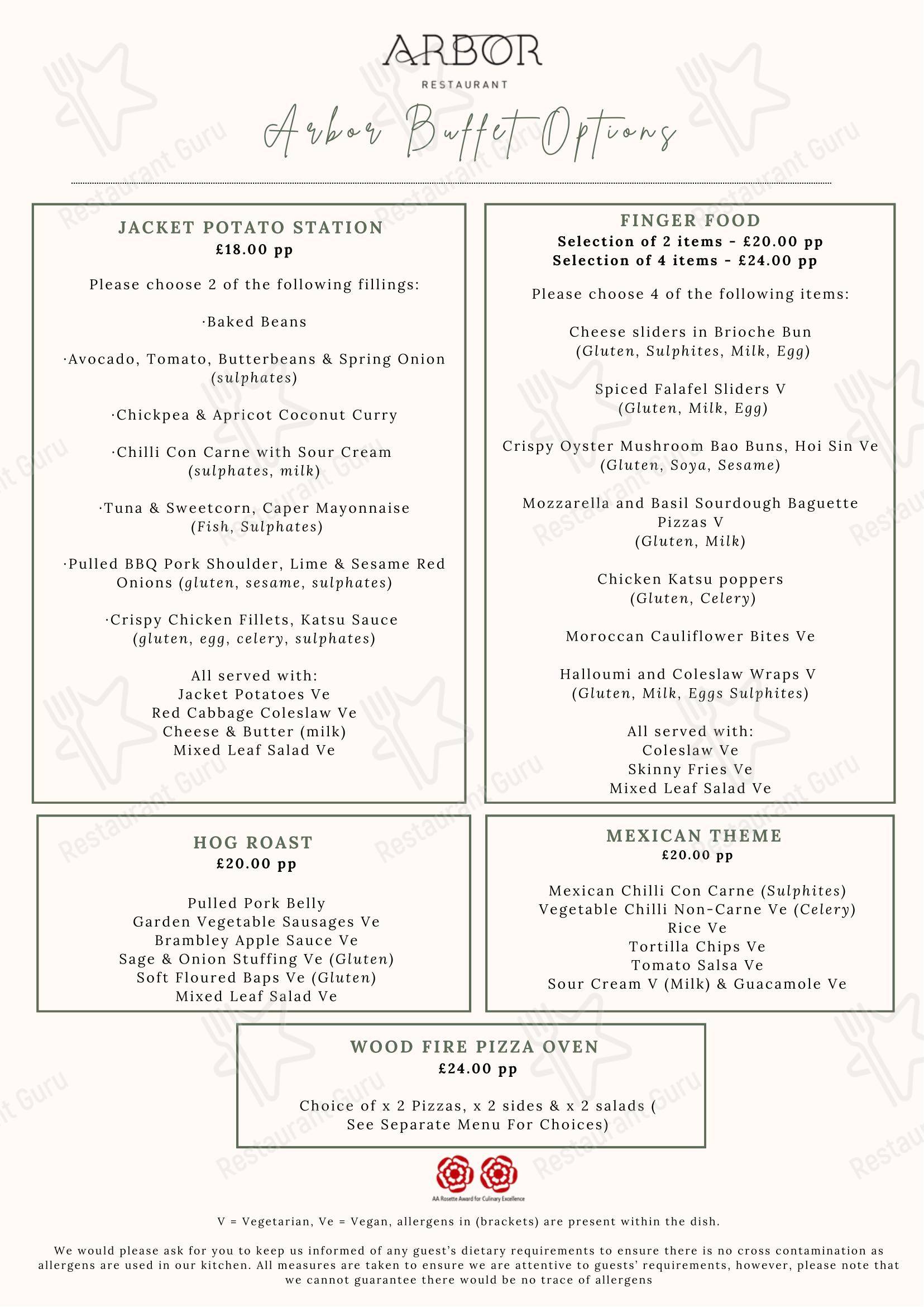 Arbor в Борнмуте - Vegan Menu