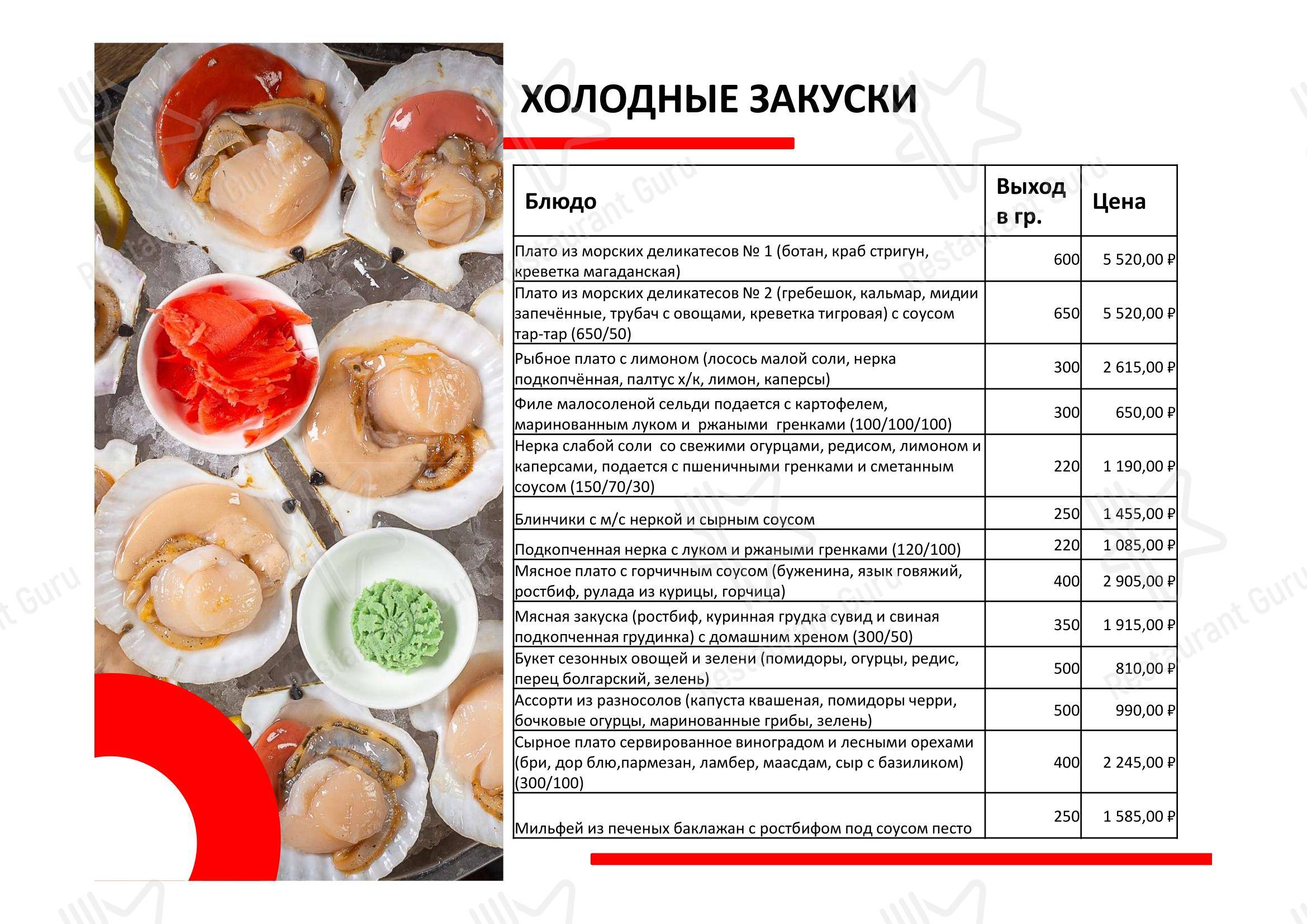 Меню напитков Би-Эс-Би Кейтеринг выездной ресторан