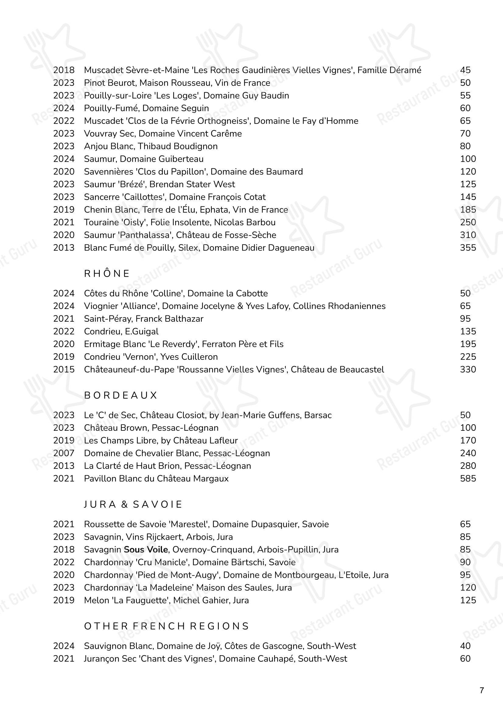 Меню ресторана Cornus - Restaurant Menu