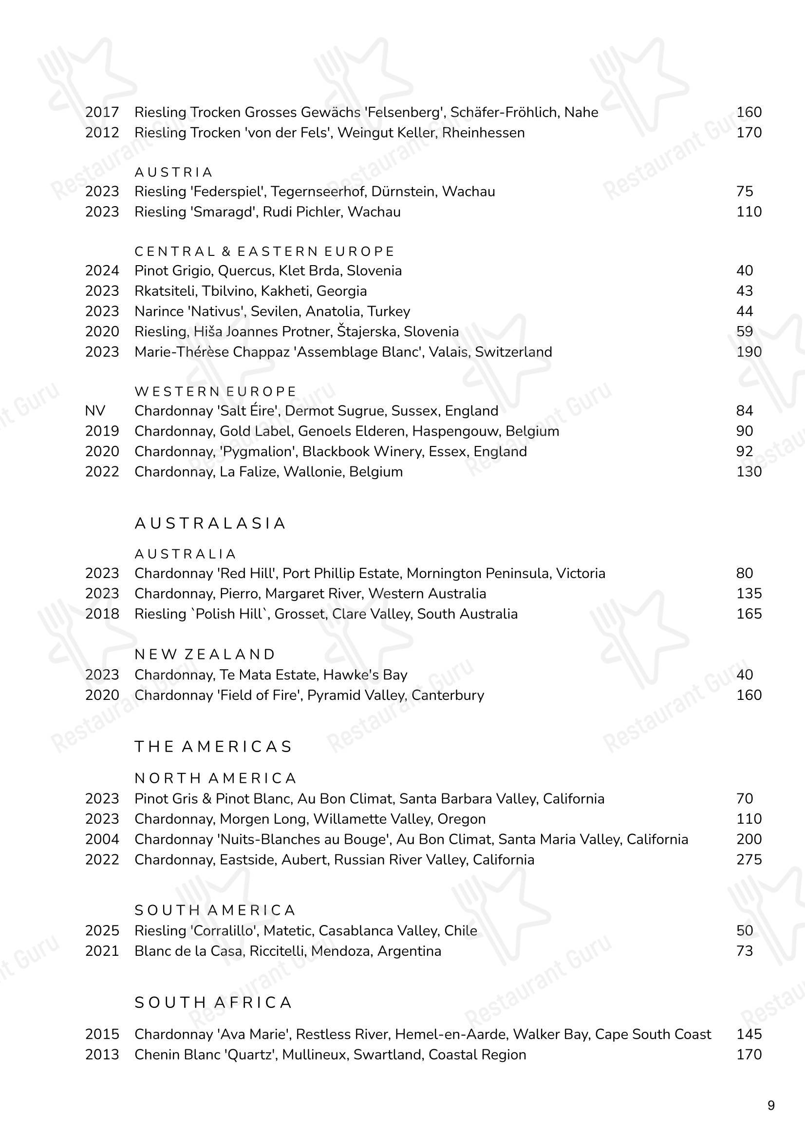 Меню ресторана Cornus - Dinner Menu