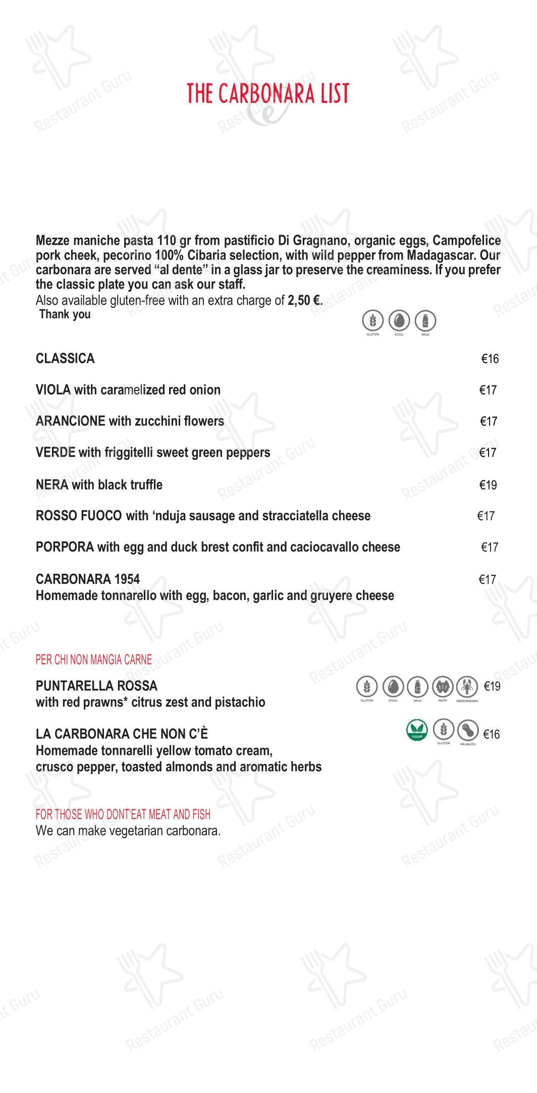 Меню кафе Eggs - Меню
