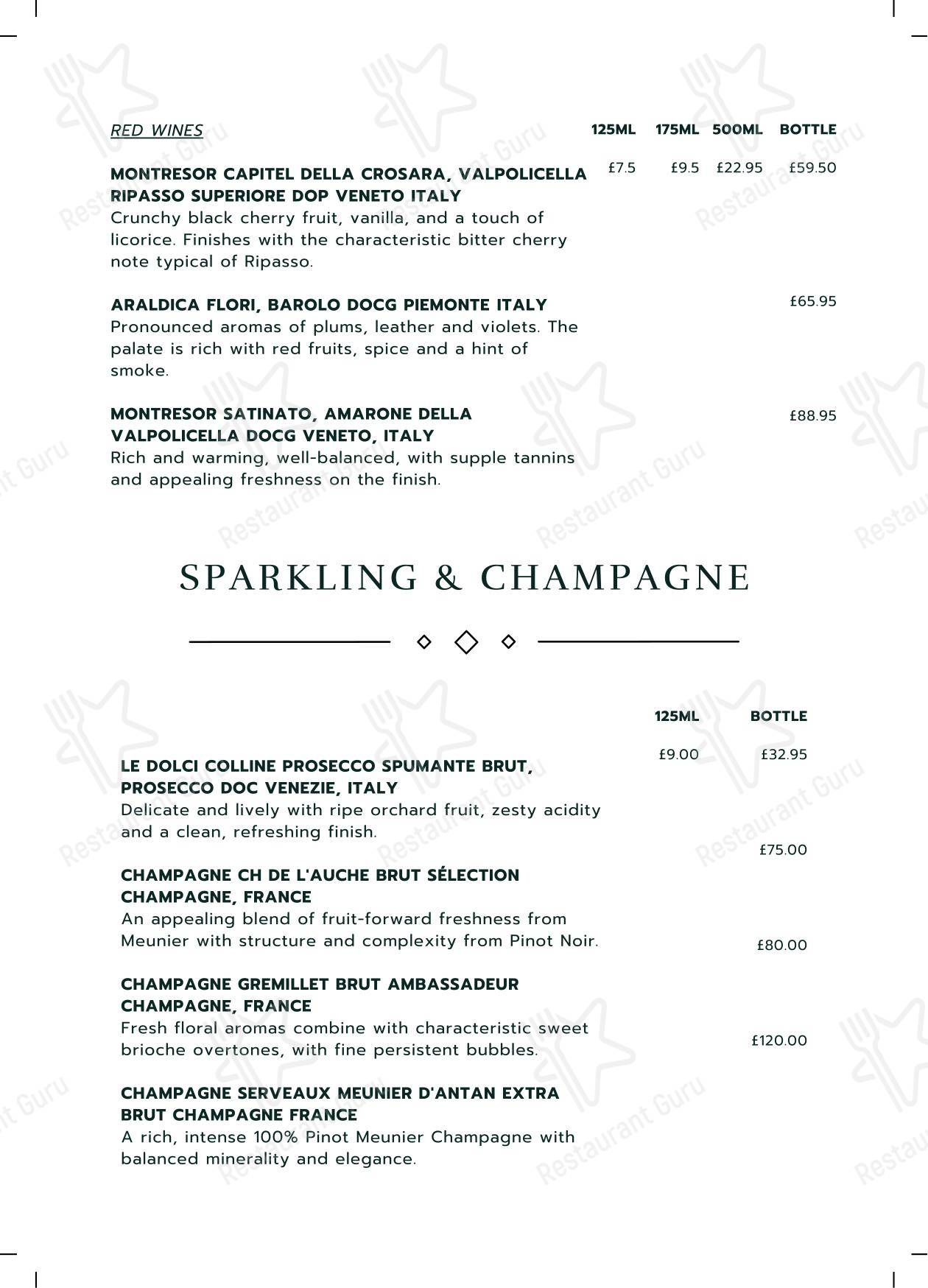 Меню ресторана Gio Ristorante - Основное меню