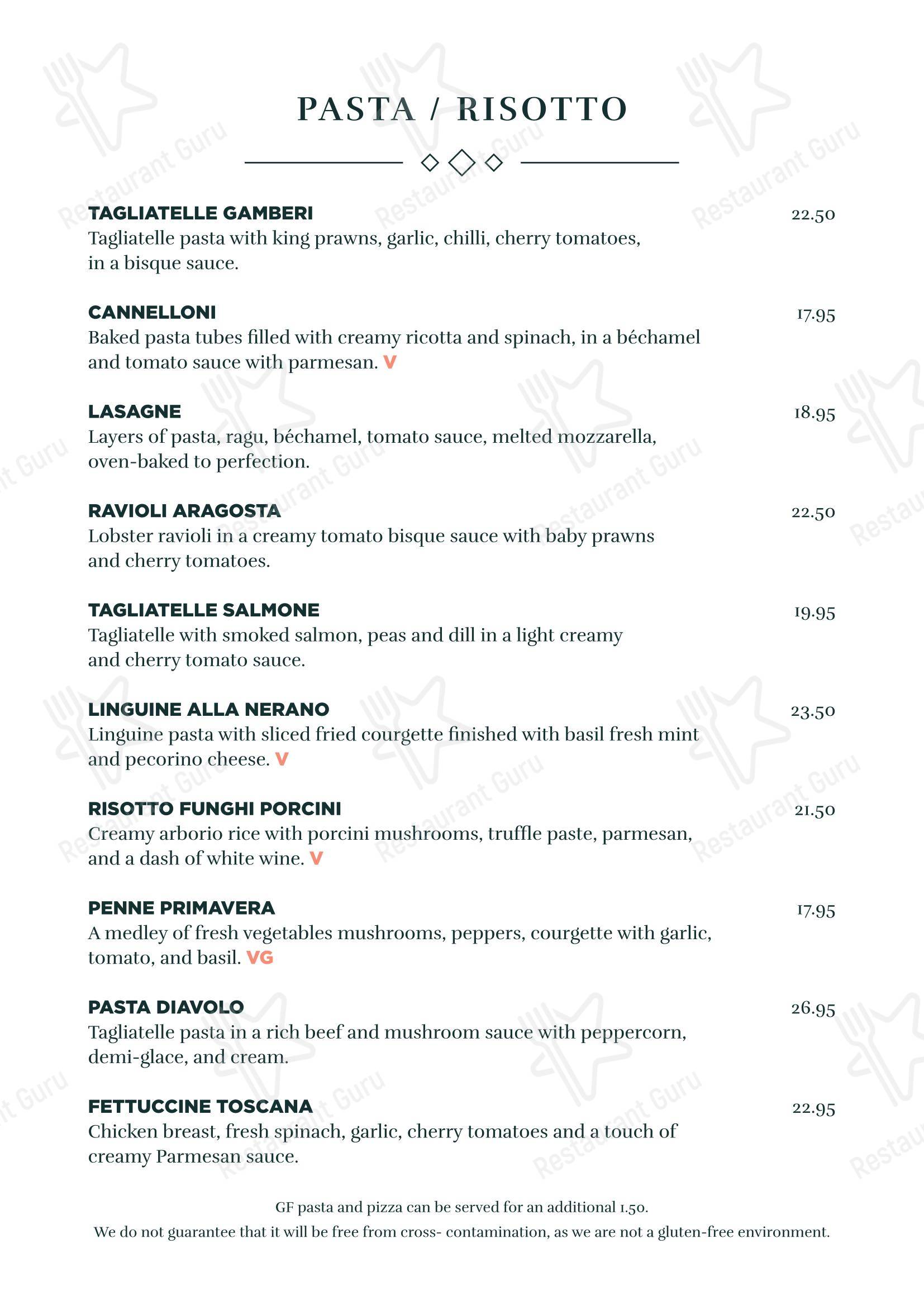 Меню напитков ресторана Gio Ristorante