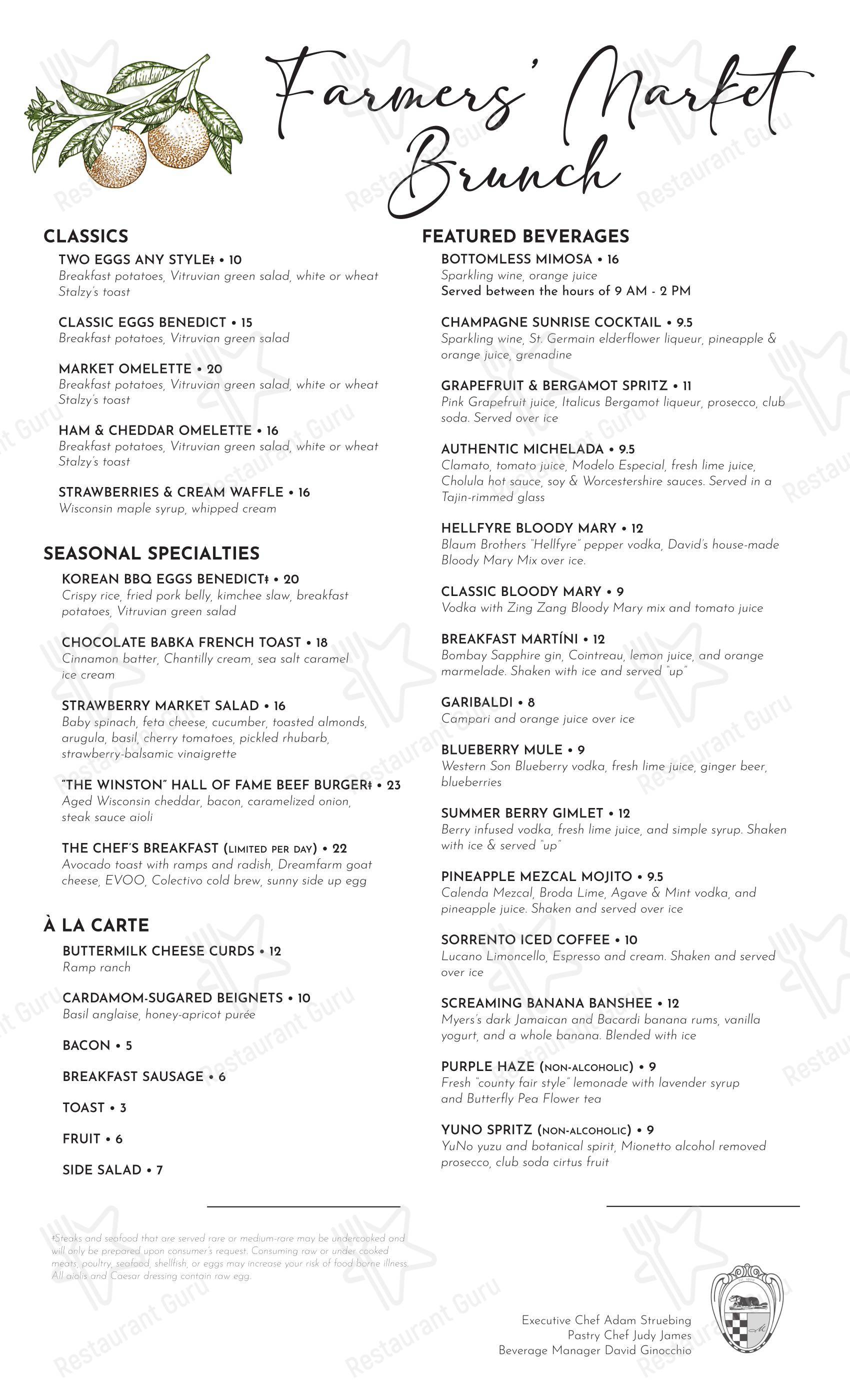 Меню паба и бара Madison Club - Takeaway Menu