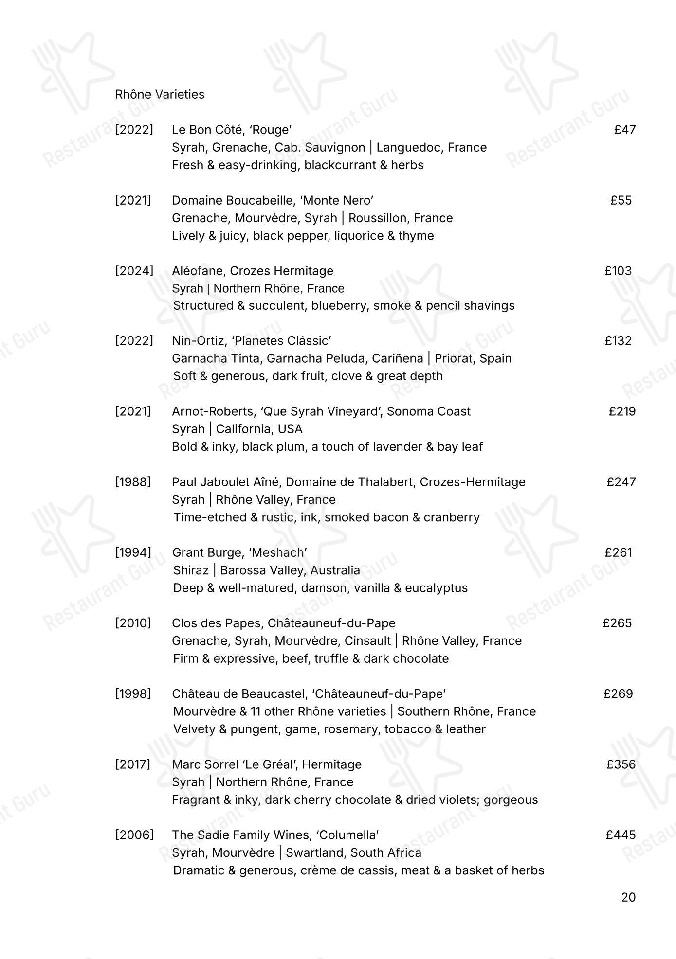 Меню ресторана Portland - At Home Catering Menu