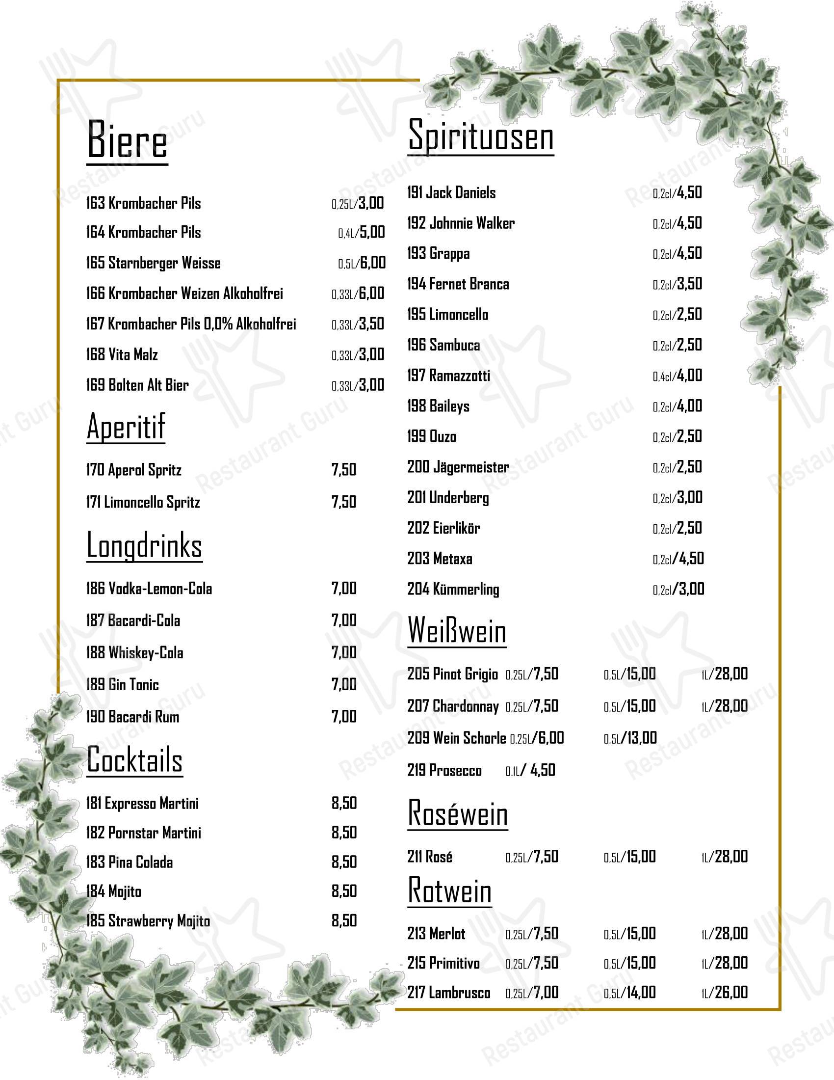 Rheinterrassen Rees в Ресе - 菜单