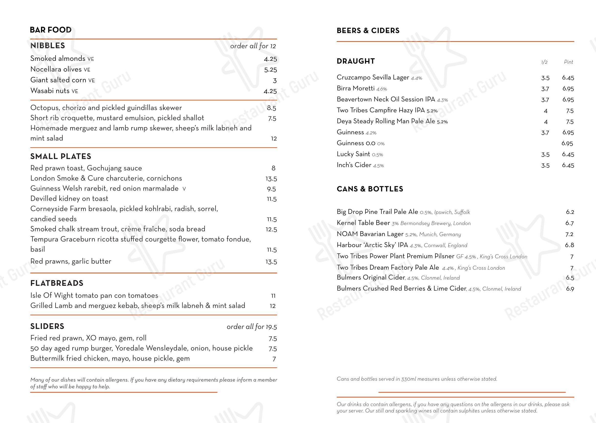 Меню ресторана Rotunda Bar and Restaurant - Меню напитков
