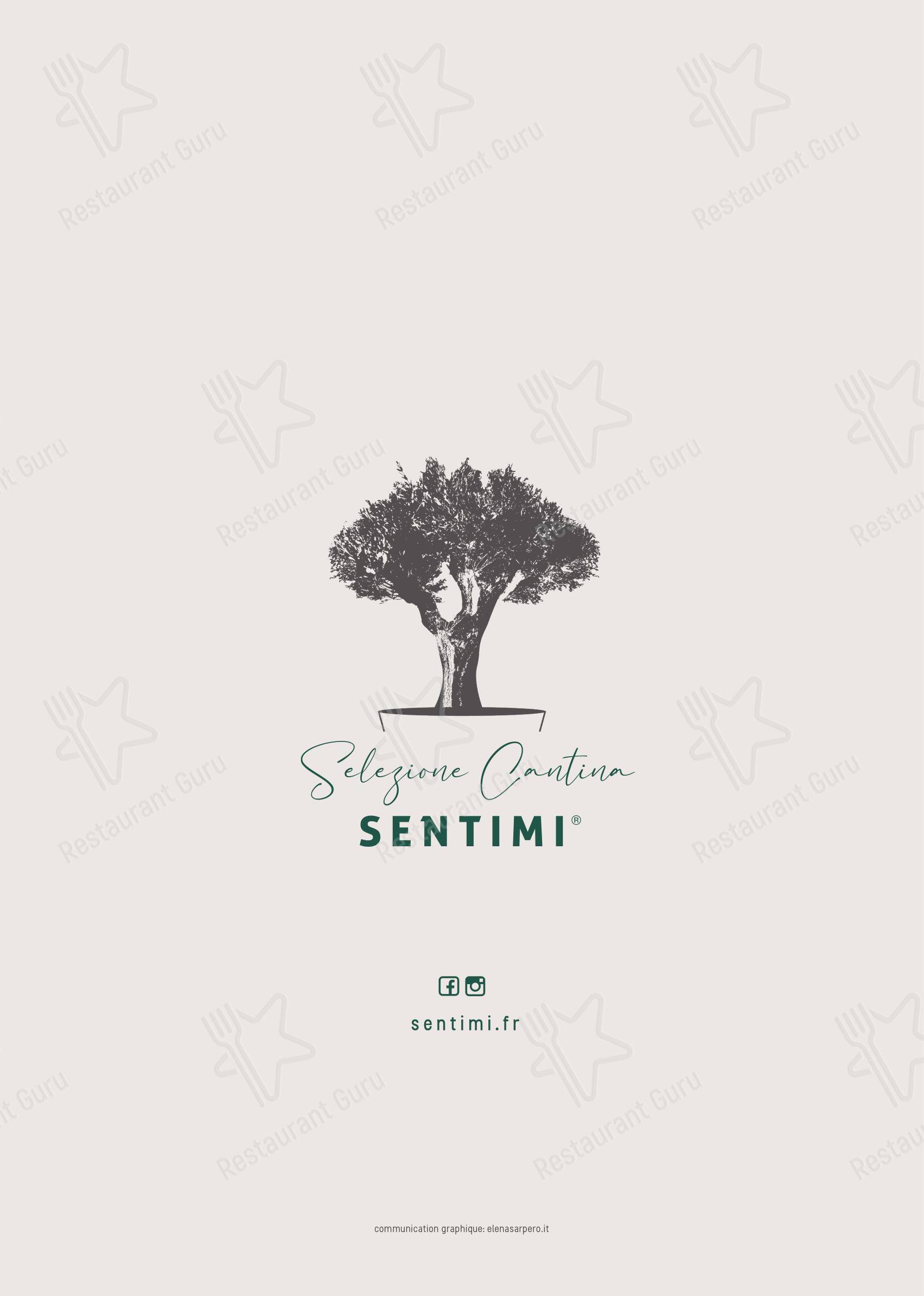 Sentimi в Ницце - 菜单