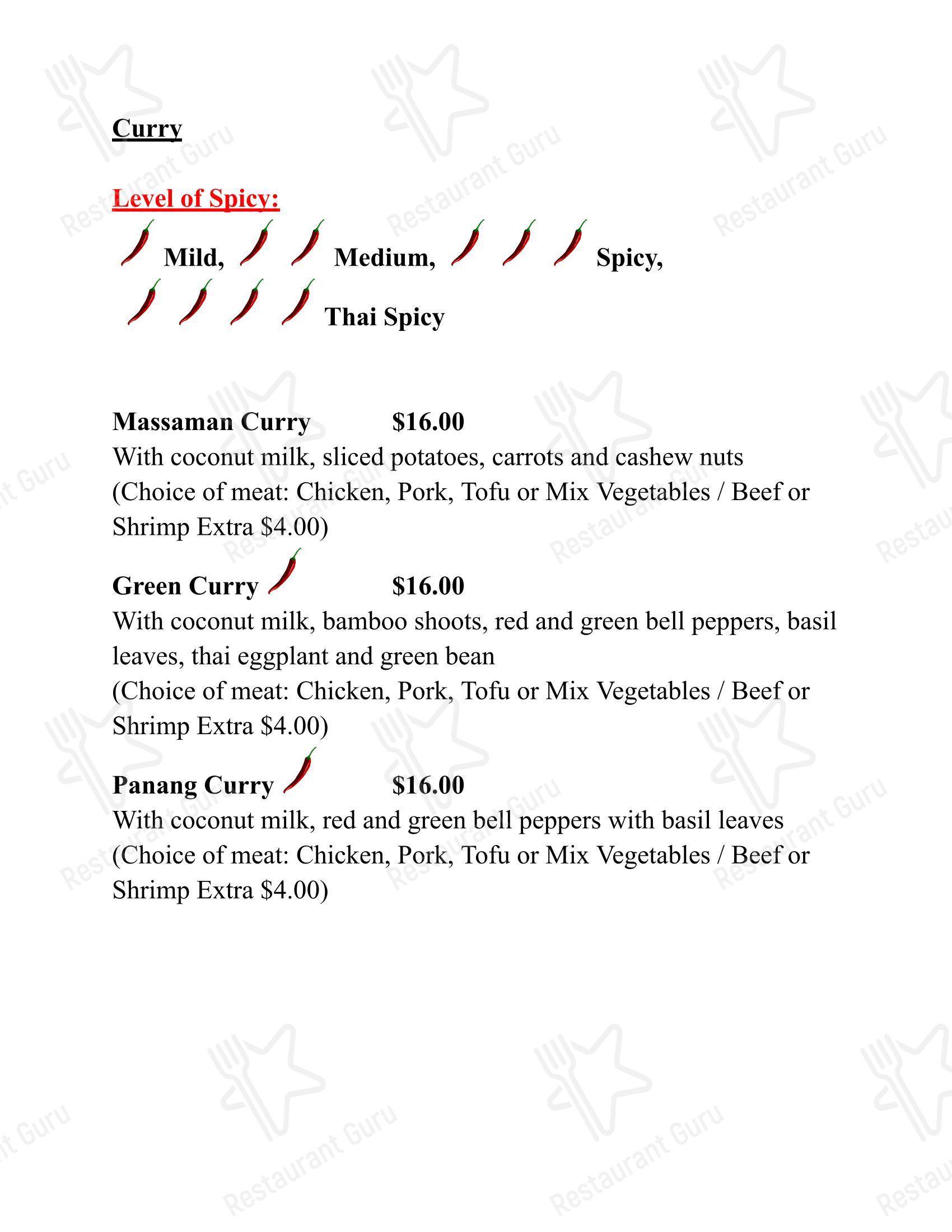 Thai in Decatur в Декейтере - Коктейльная карта