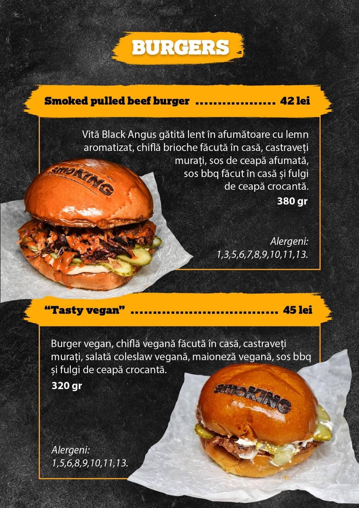 smoKING bbq меню