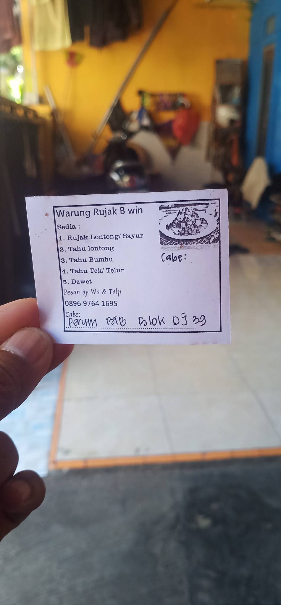 warung bu win Rujak меню