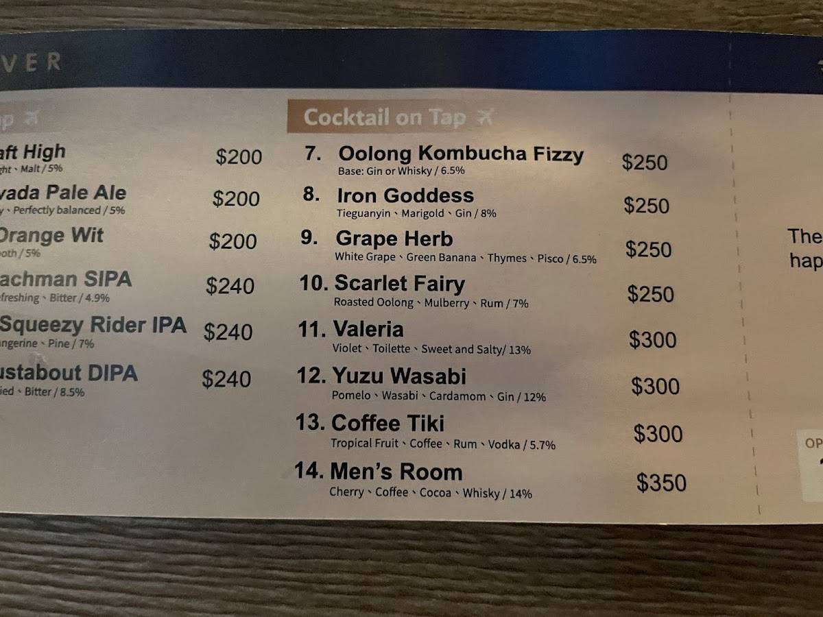 Bar Layover меню