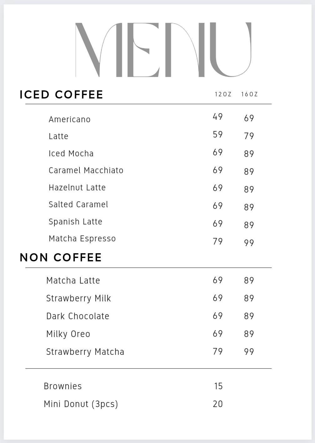 Calia Cafe меню