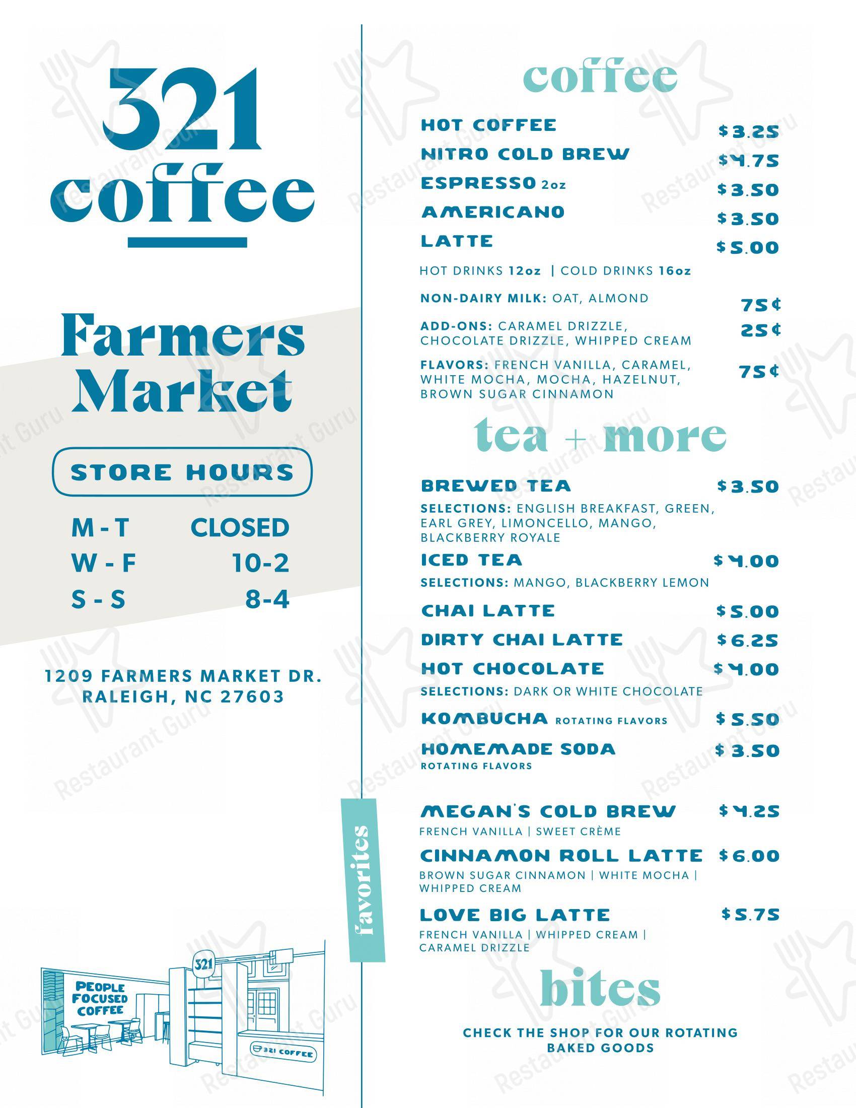 Меню 321 Coffee - Меню напитков