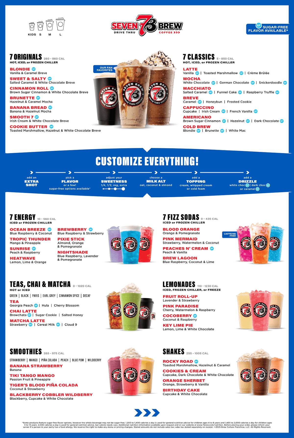 7 Brew Coffee меню