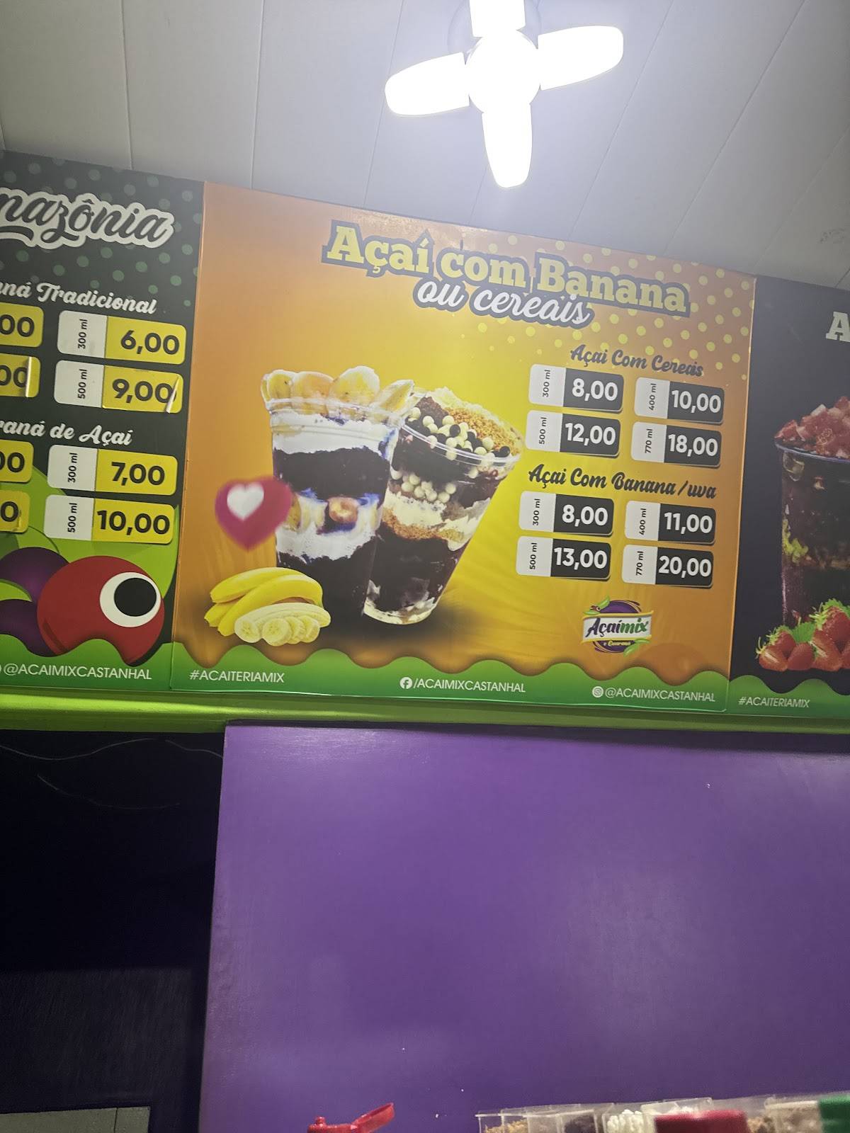 Açaimix меню