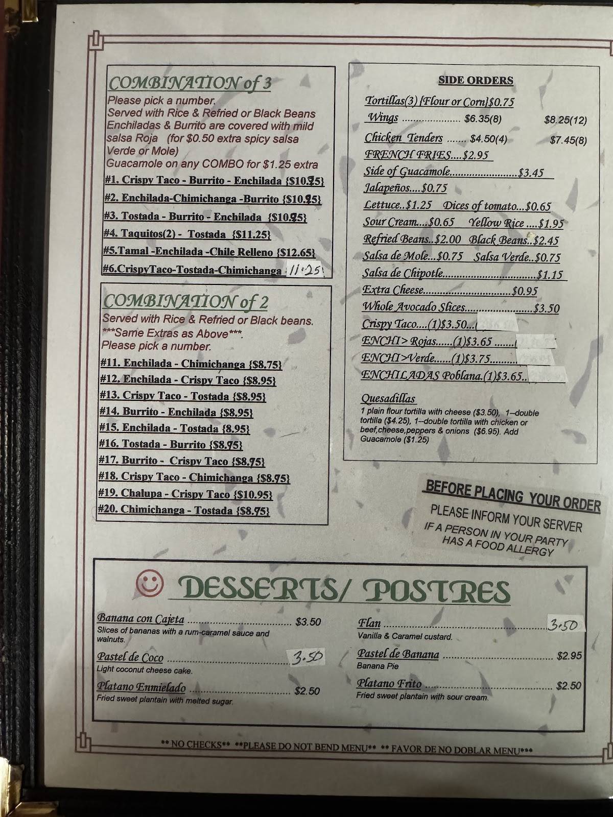 Acapulco Restaurant меню