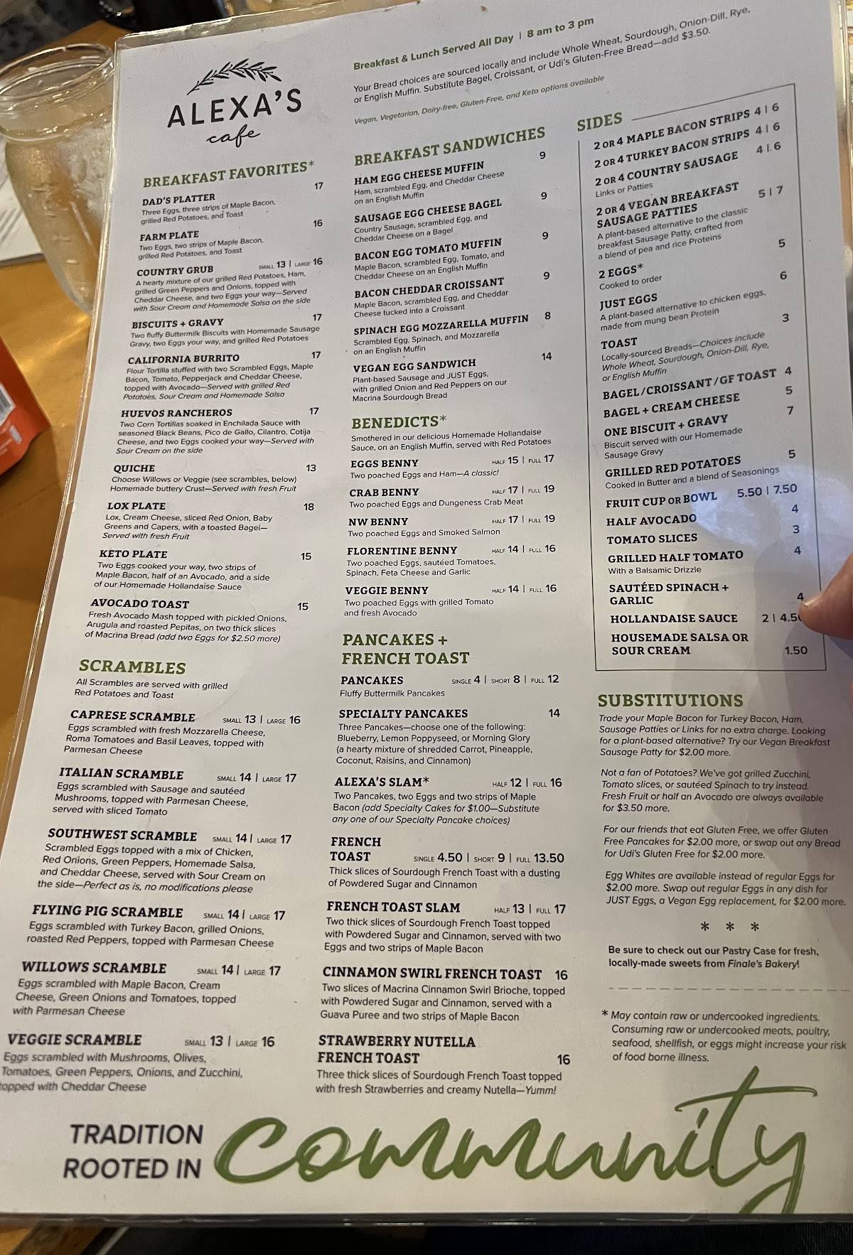 Alexa's Cafe & Catering меню