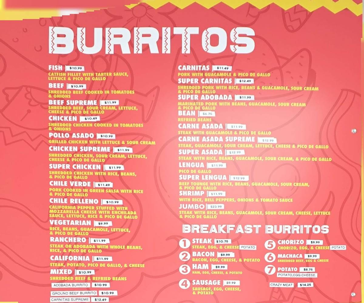 Alfonso's Mexican Food меню