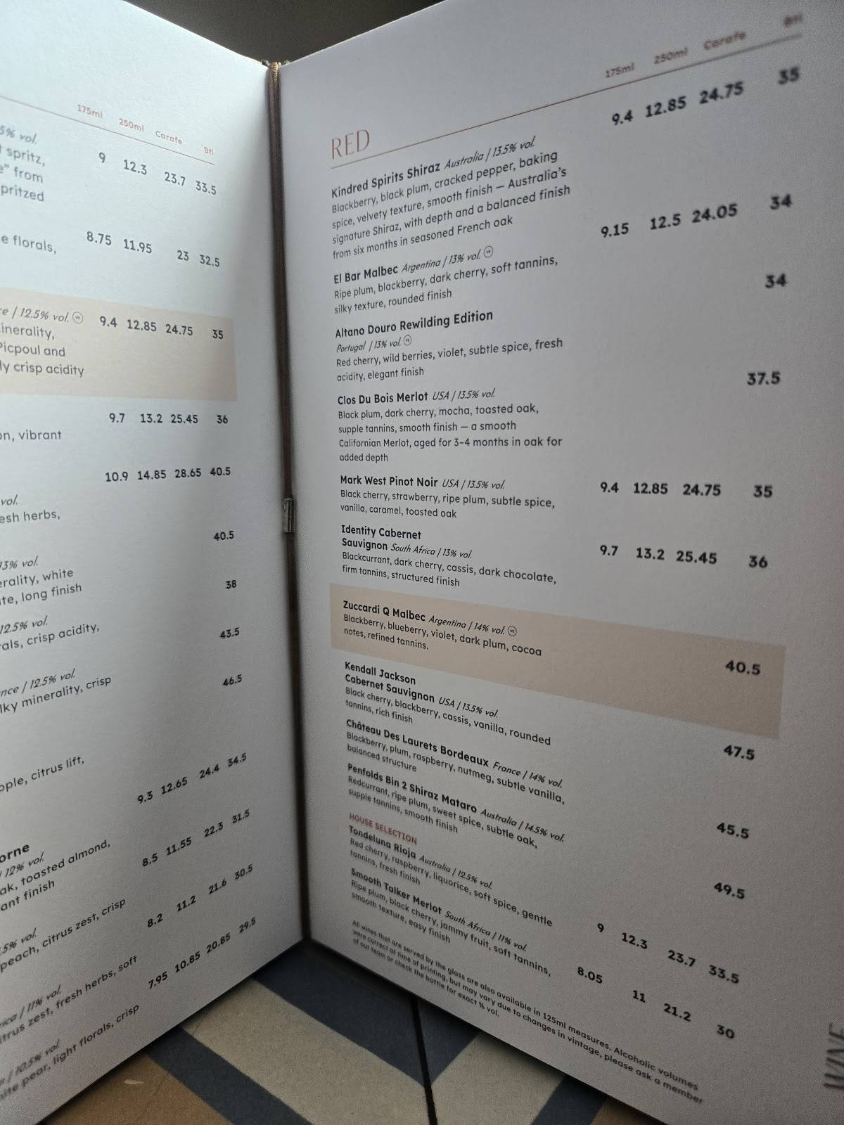 All Bar One George St Edinburgh меню
