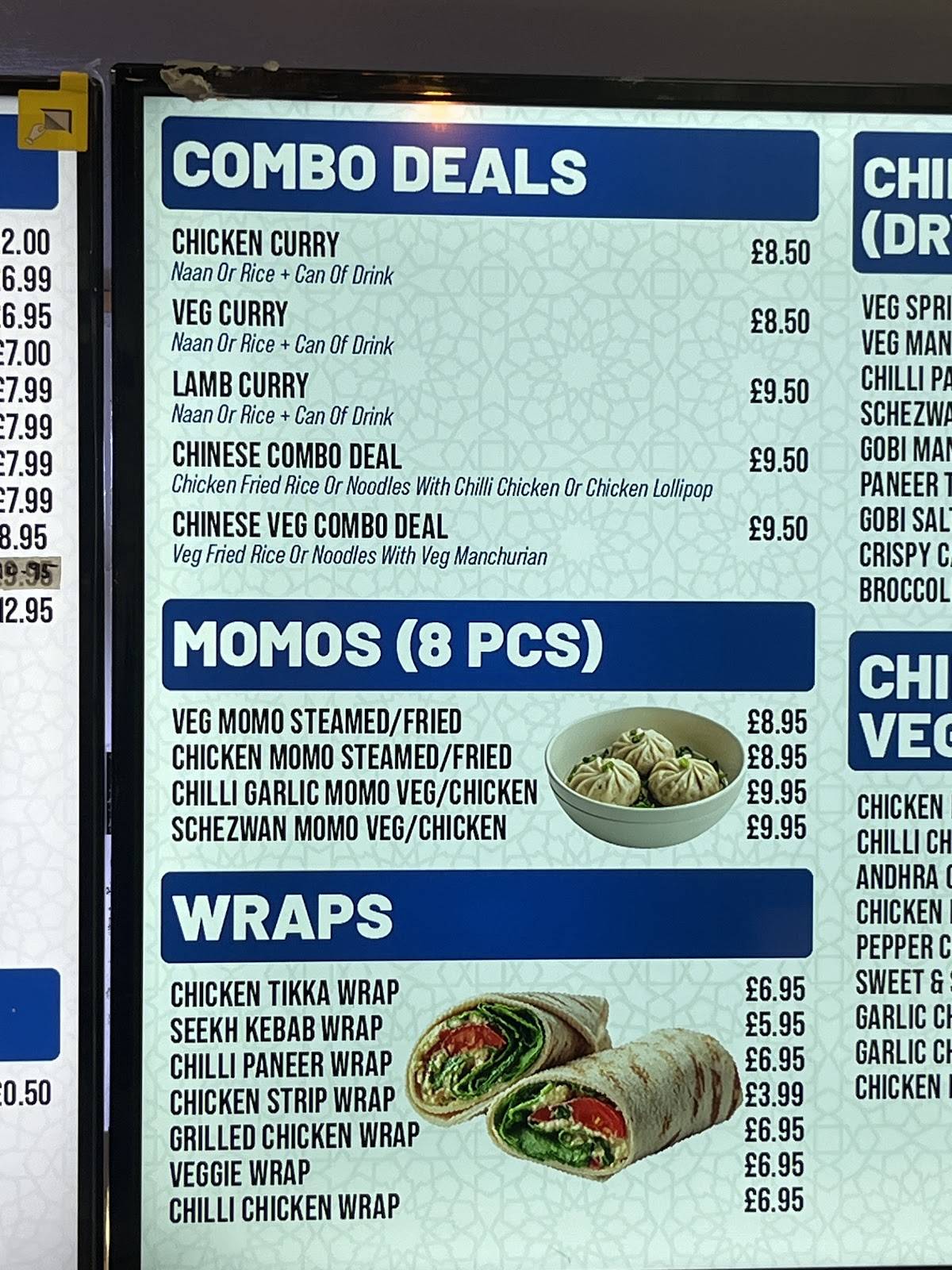 Americano Indian Fusion, Hounslow меню
