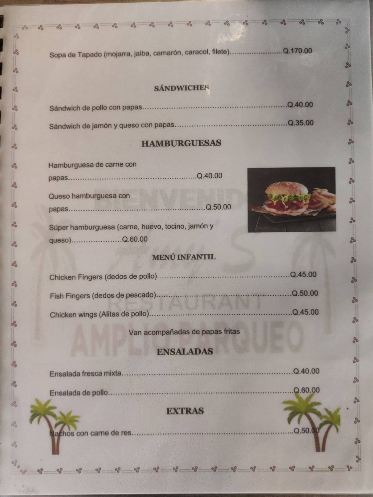 Amy's Restaurant меню