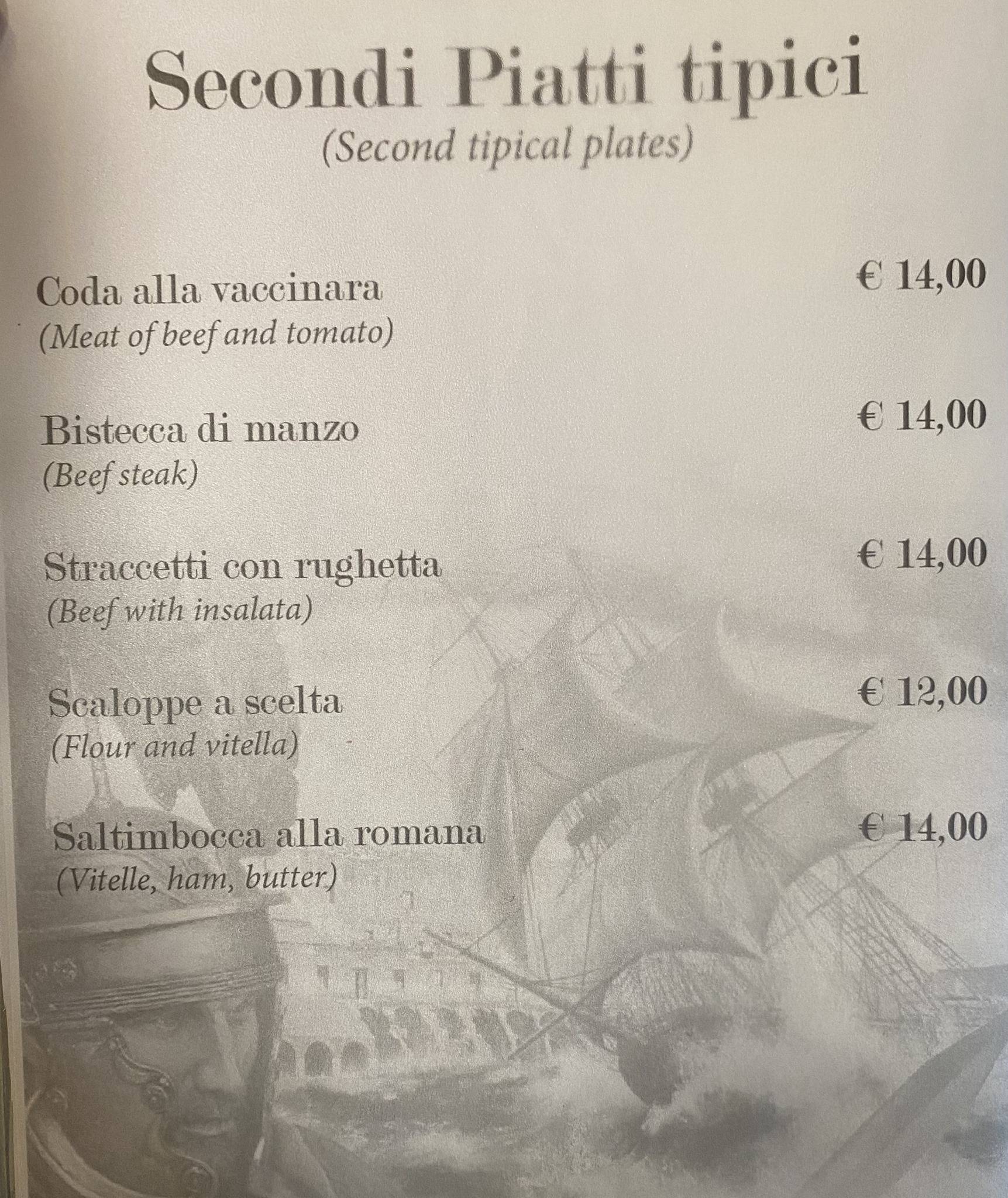 Angolo de' Trastevere меню